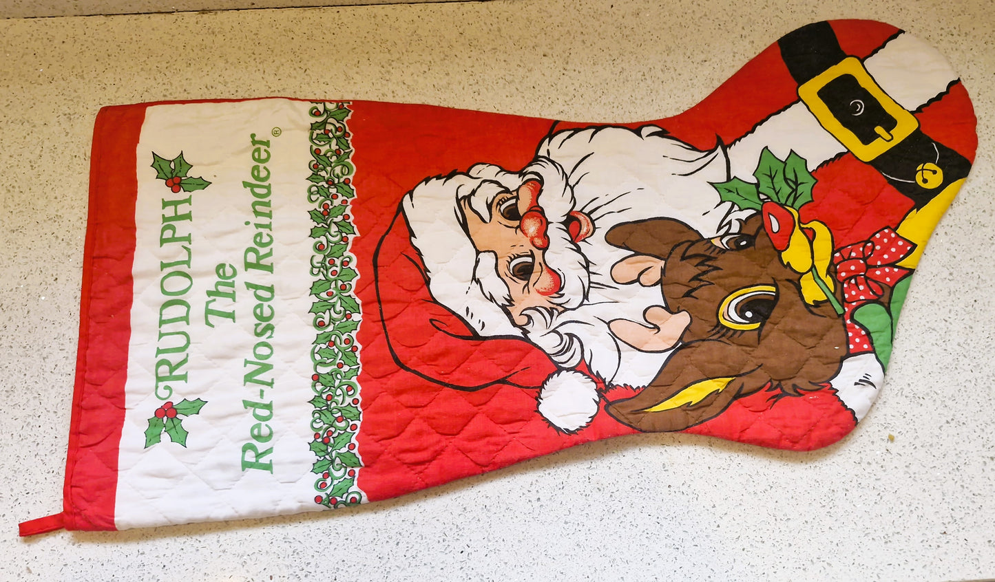 Vintage Christmas Stocking, Vintage, Handmade Christmas Stocking,  Christmas, Xmas, Stocking, Kitsch, Quirky, Santa, Father Christmas