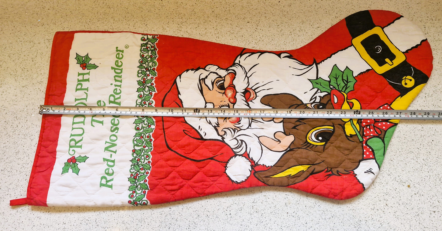 Vintage Christmas Stocking, Vintage, Handmade Christmas Stocking,  Christmas, Xmas, Stocking, Kitsch, Quirky, Santa, Father Christmas