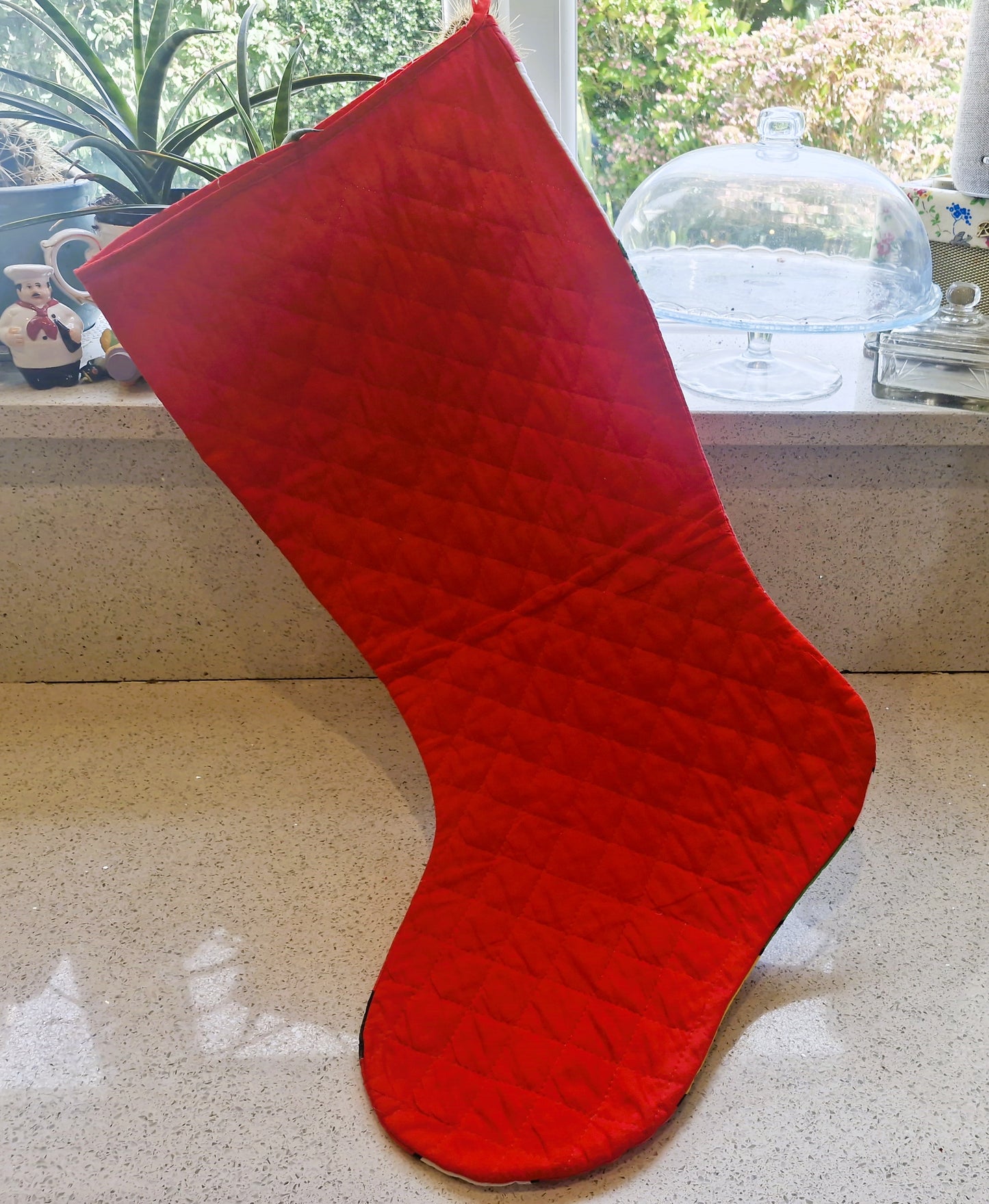 Vintage Christmas Stocking, Vintage, Handmade Christmas Stocking,  Christmas, Xmas, Stocking, Kitsch, Quirky, Santa, Father Christmas