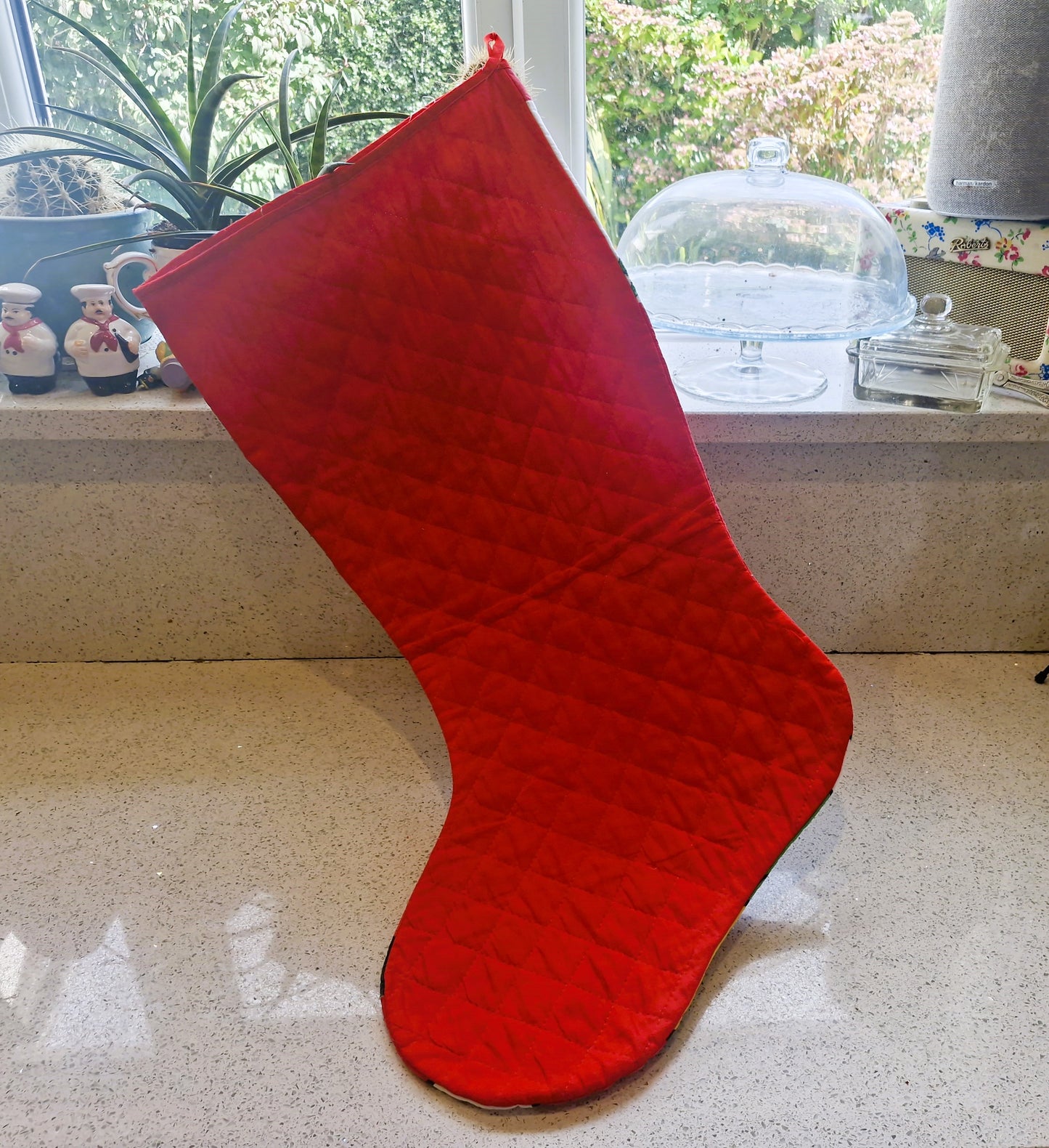 Vintage Christmas Stocking, Vintage, Handmade Christmas Stocking,  Christmas, Xmas, Stocking, Kitsch, Quirky, Santa, Father Christmas