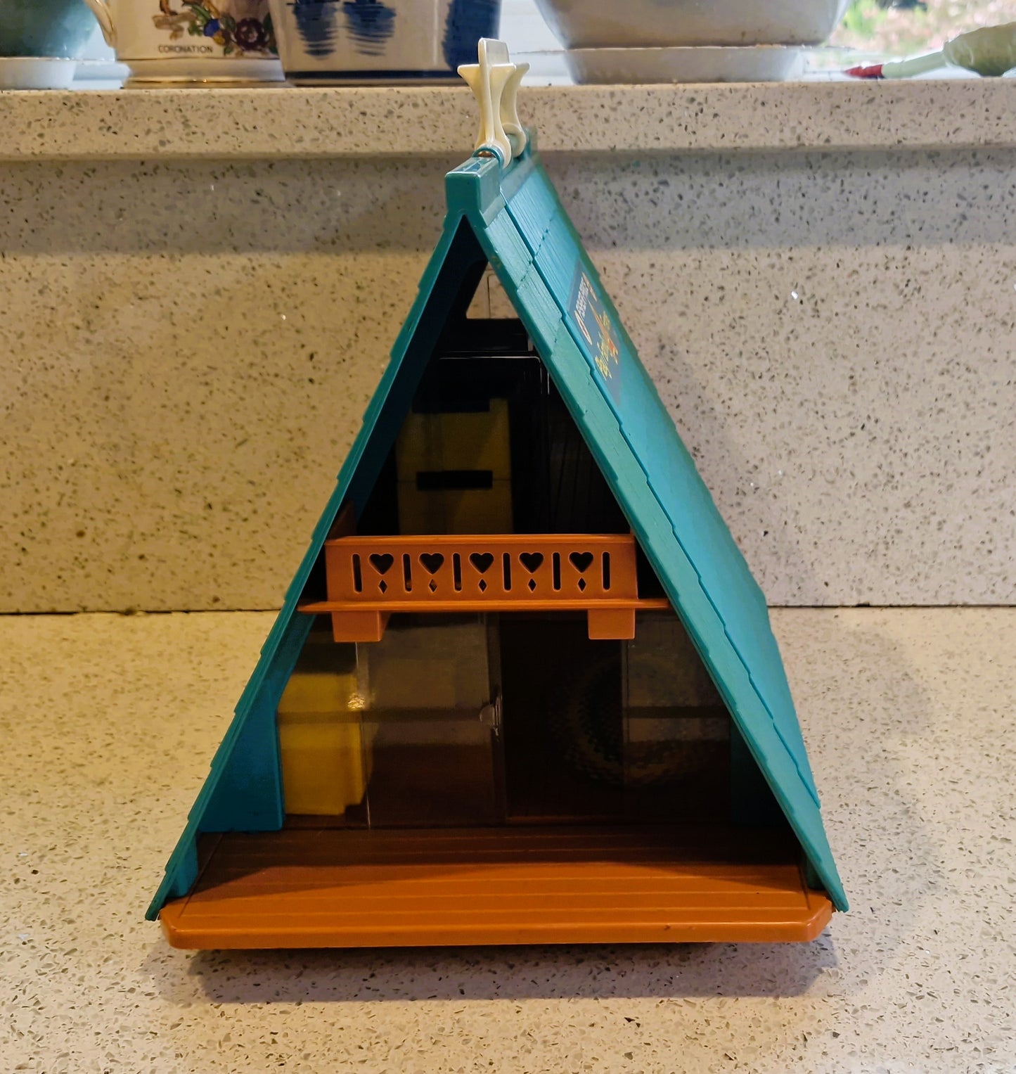 Fisher-Price Play Family A Frame House, Fisher Price A frame House, complete, Vintage Fisher Price Toys, 1970s