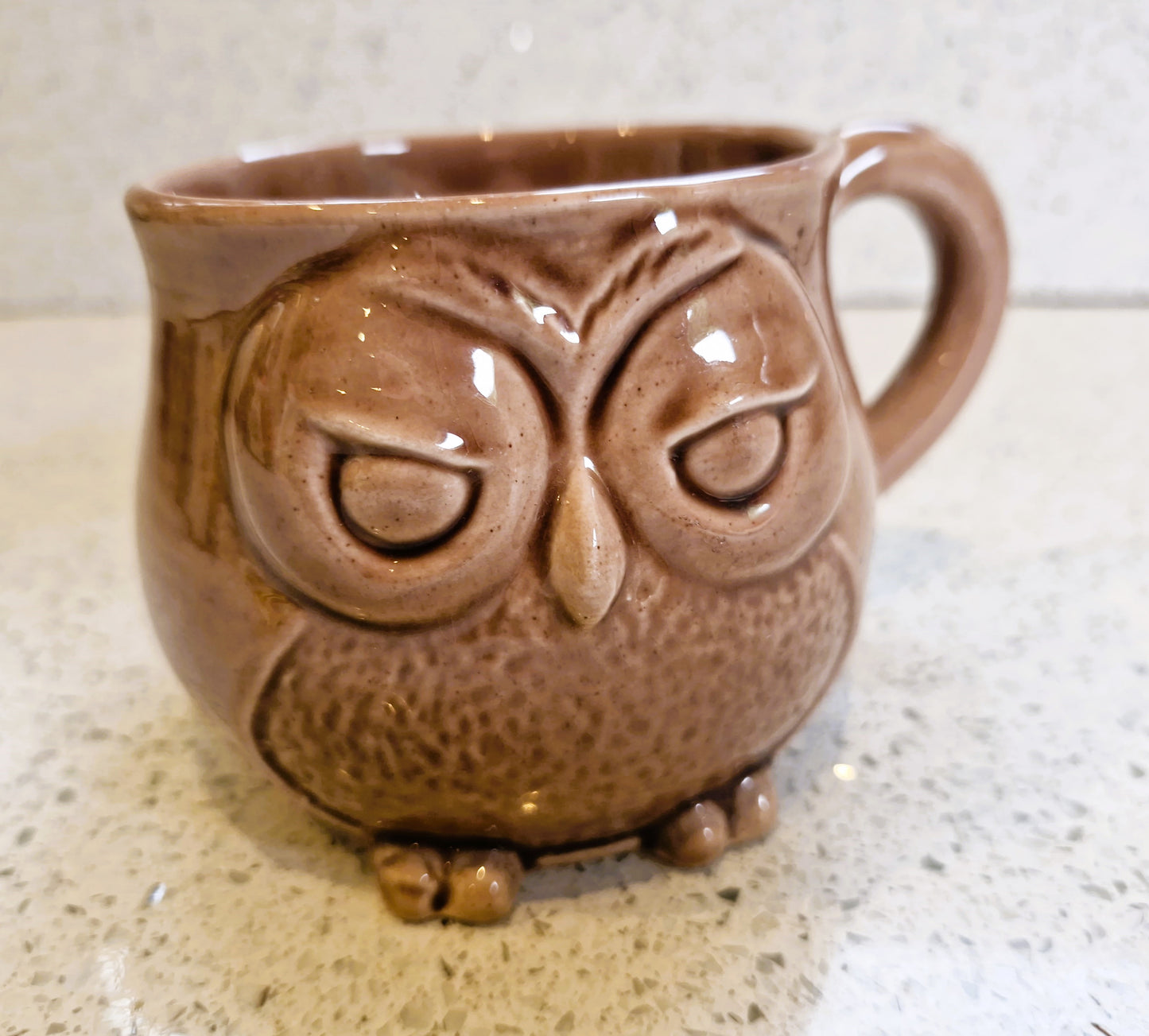Vintage Owl Mug, Owl Shaped, Owl Face, Mug