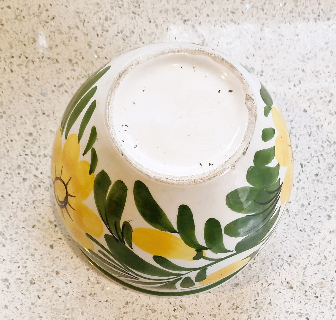 Vintage Hand Painted Sunflower Plant Pot: Mediterranean Indoor Planter