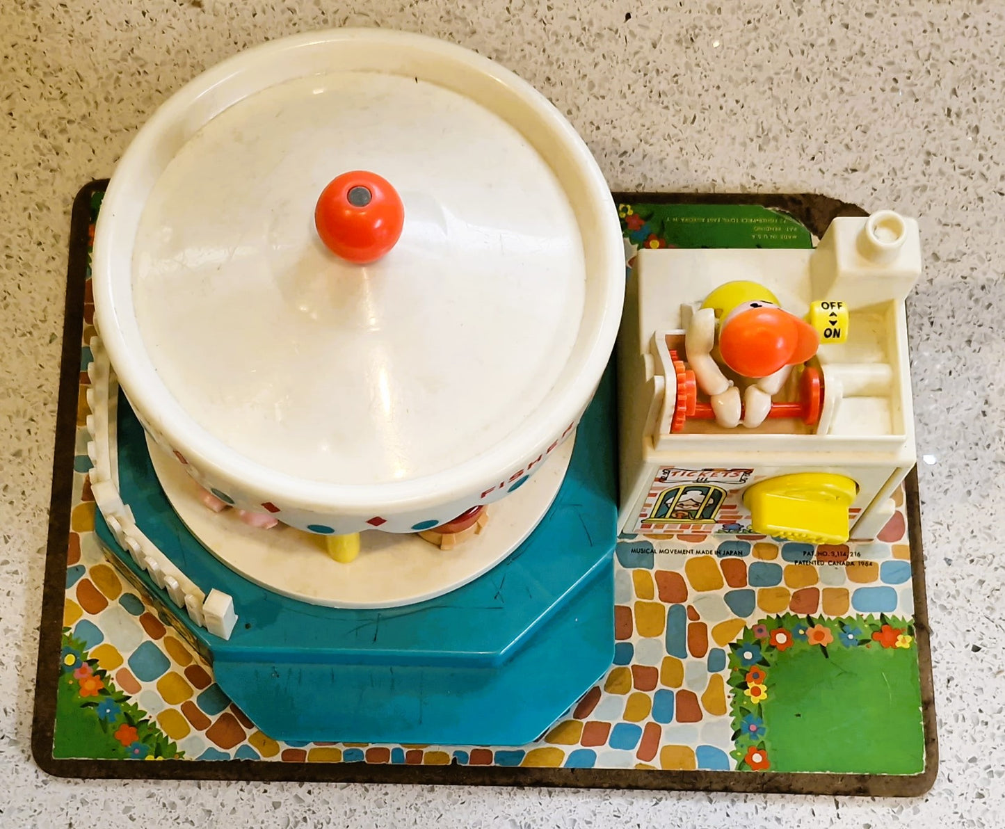 Vintage Fisher Price Merry-Go-Round - Rare Wooden Little People