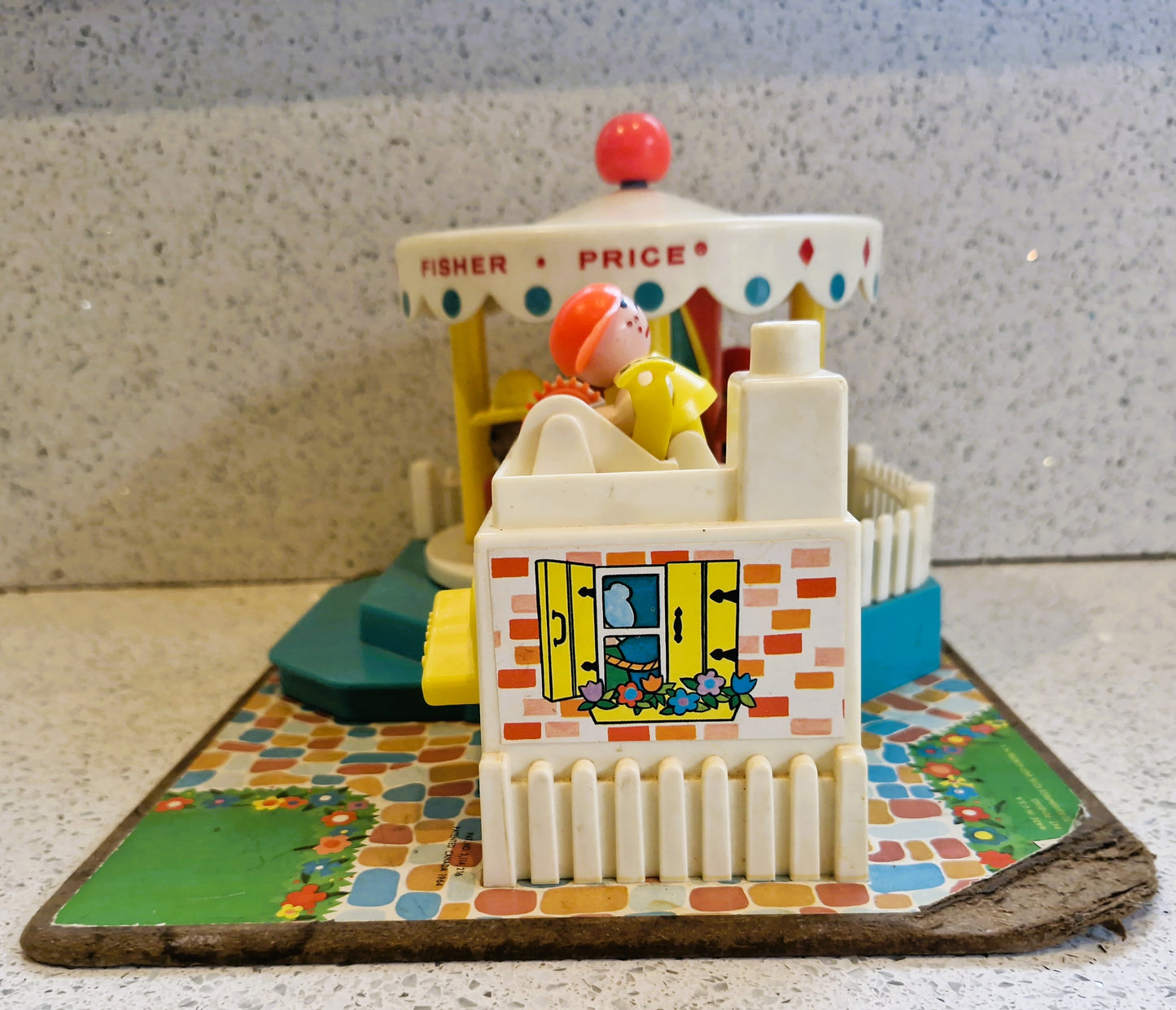 Vintage Fisher Price Merry-Go-Round - Rare Wooden Little People