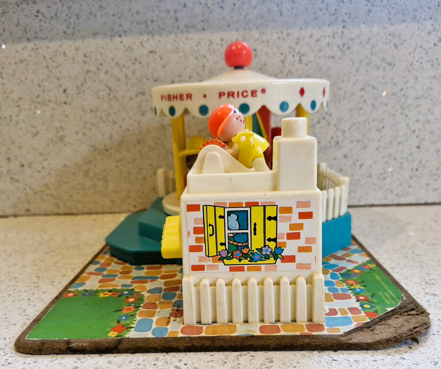 Vintage Fisher Price Merry-Go-Round - Rare Wooden Little People