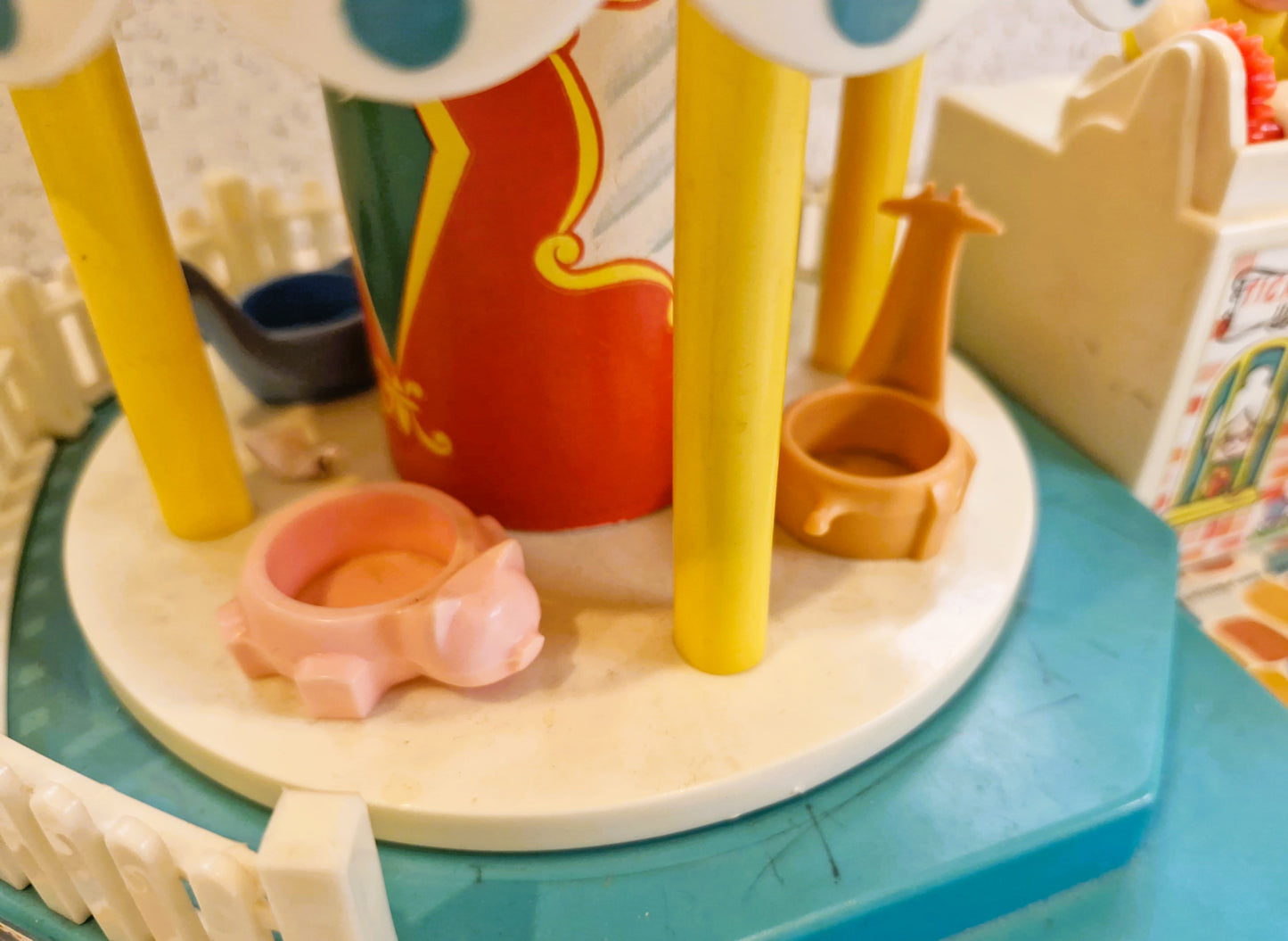 Vintage Fisher Price Merry-Go-Round - Rare Wooden Little People