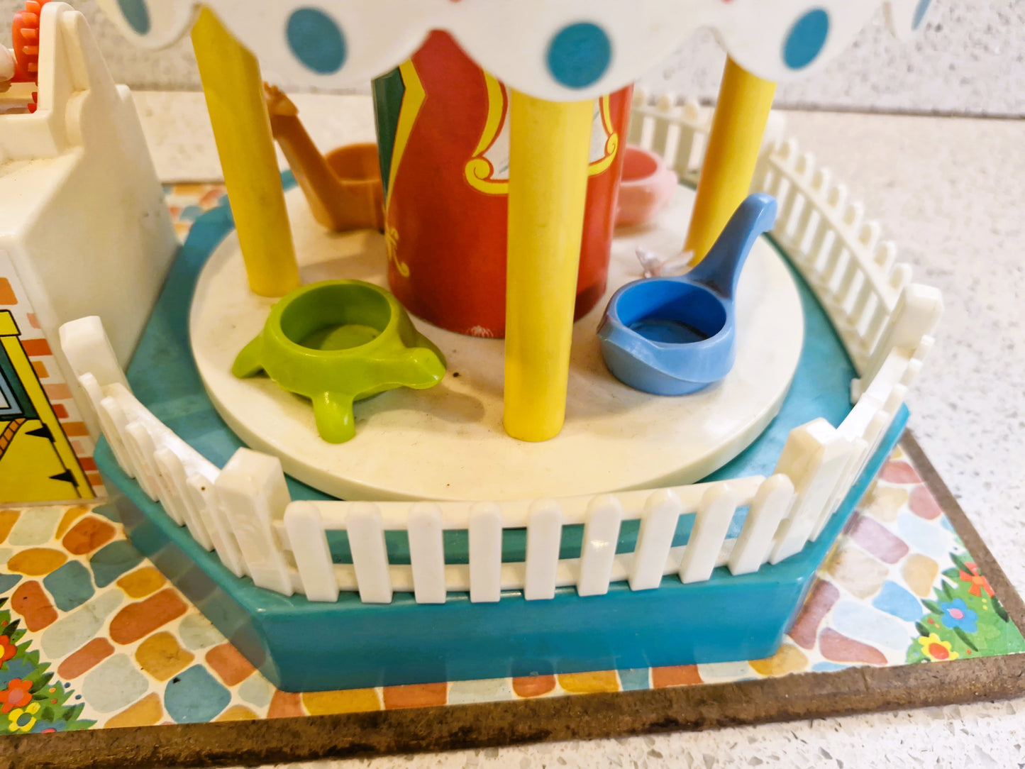 Vintage Fisher Price Merry-Go-Round - Rare Wooden Little People