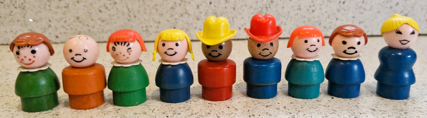 Vintage Fisher Price Merry-Go-Round - Rare Wooden Little People