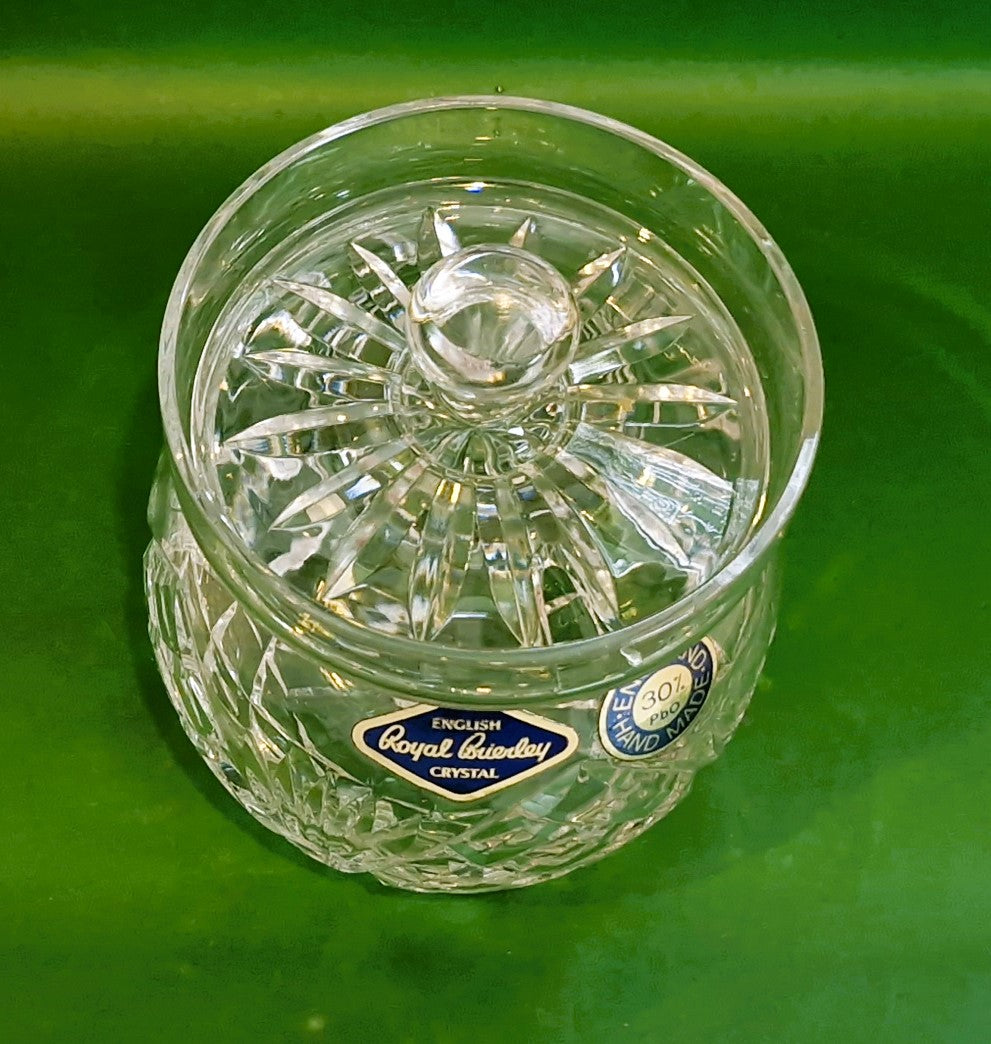 Royal Brierley Handmade Crystal Sugar Bowl, Boxed, Immaculate Condition