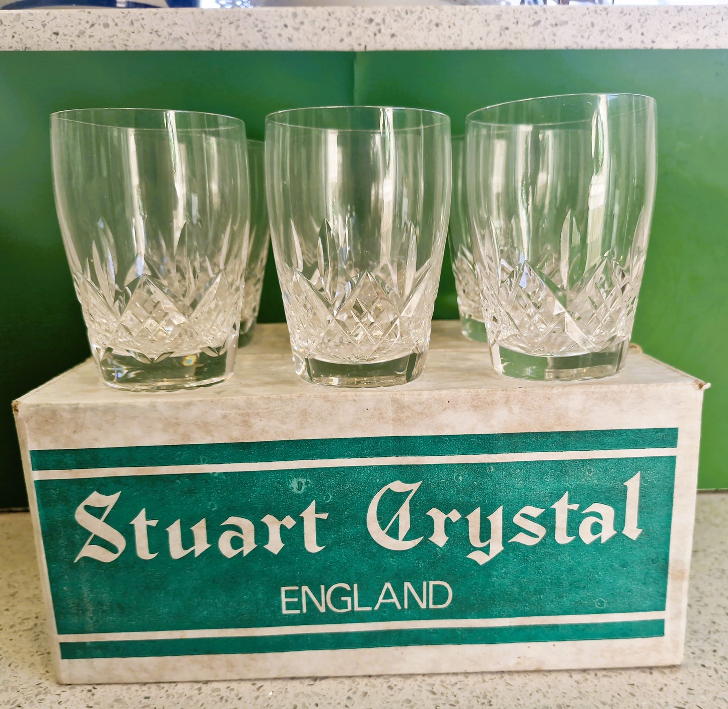 Vintage Stuart Crystal, Crystal Whisky glasses, Made in England,