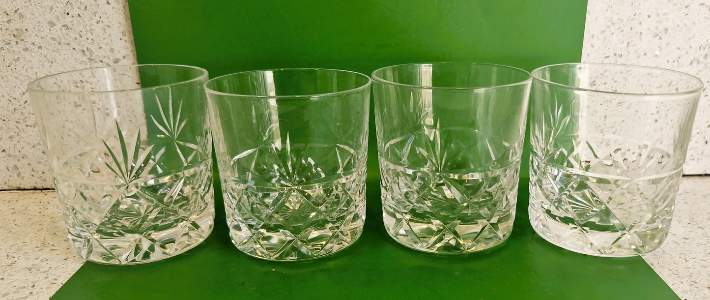 Vintage Stuart Crystal, Crystal Whisky glasses, Made in England,