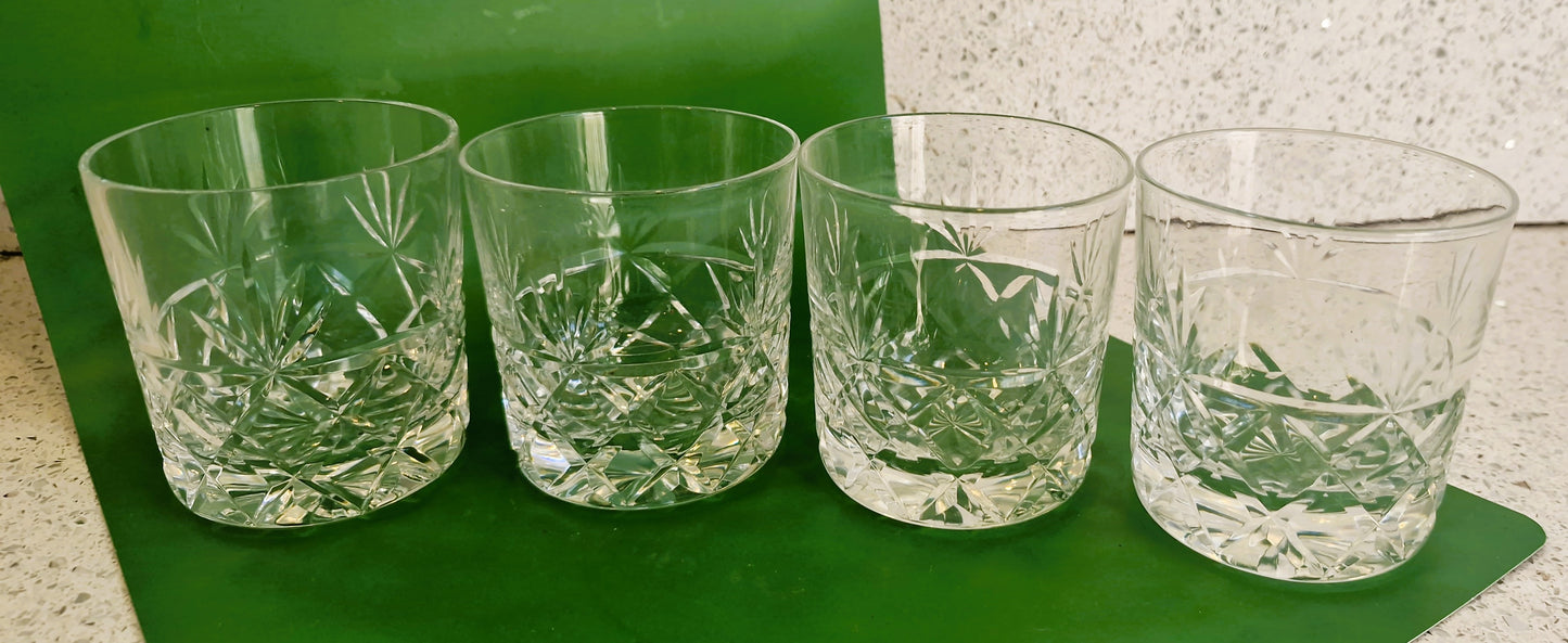 Vintage Stuart Crystal, Crystal Whisky glasses, Made in England,