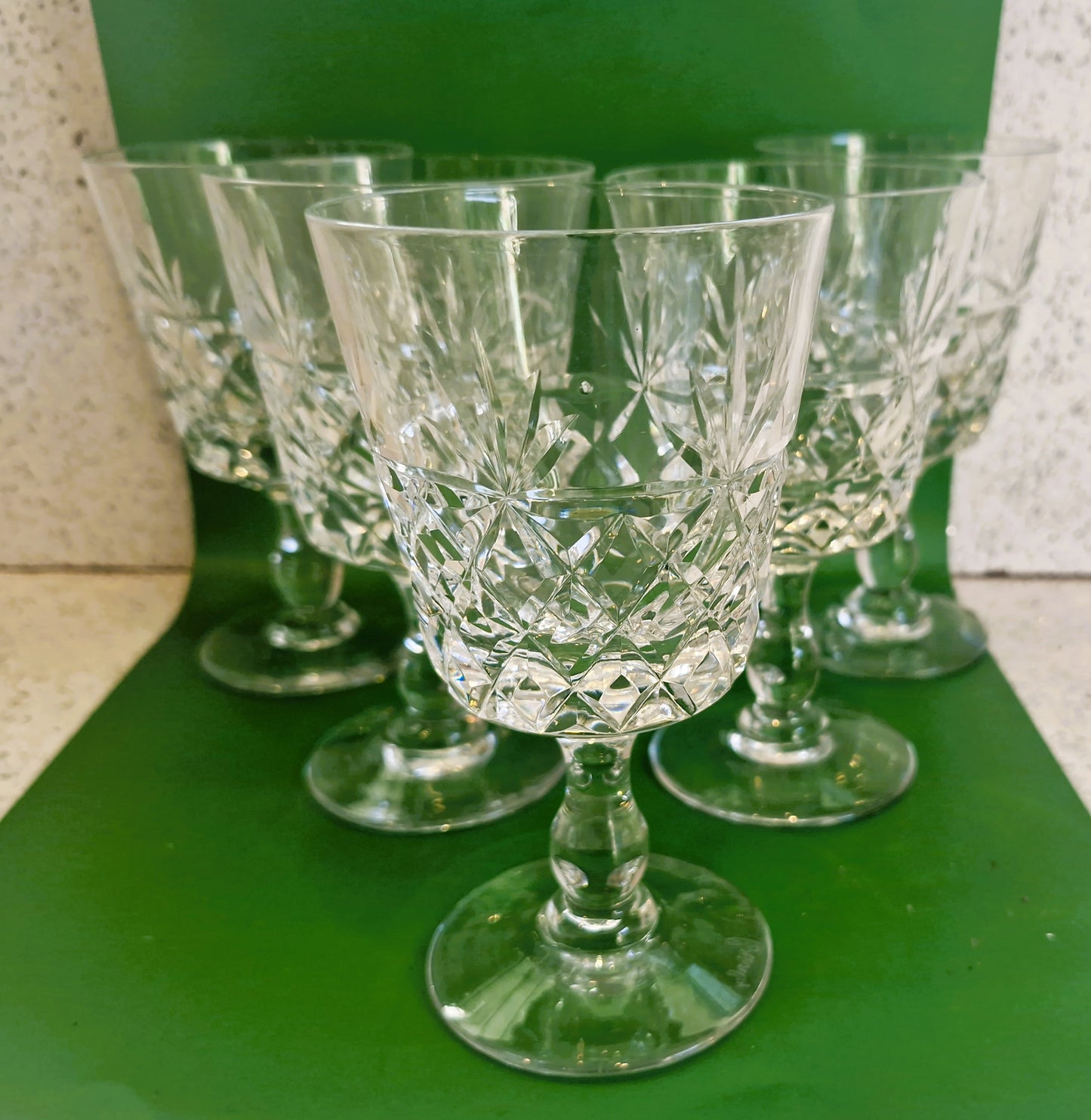 Vintage Royal Brierley Crystal Wine Glasses - 'Bruce' Pattern, Made in England