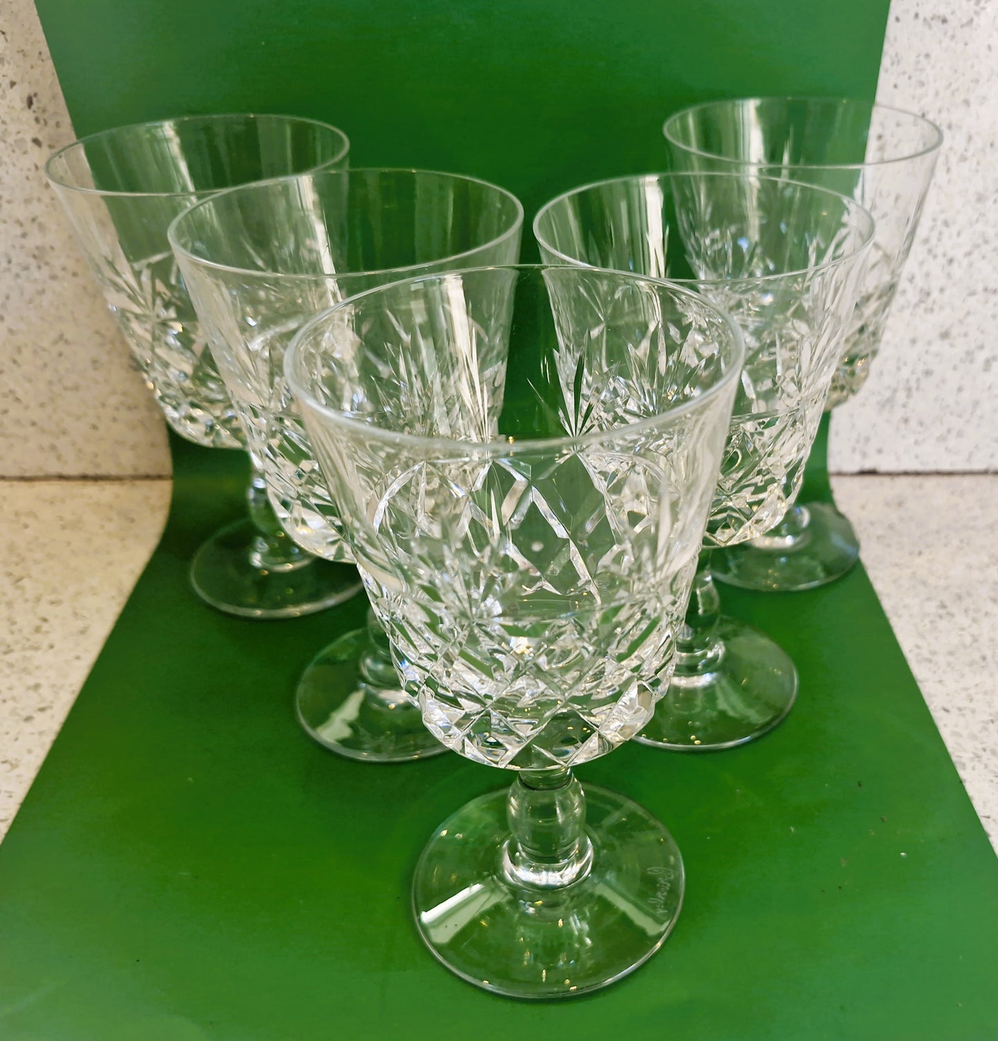 Vintage Royal Brierley Crystal Wine Glasses - 'Bruce' Pattern, Made in England