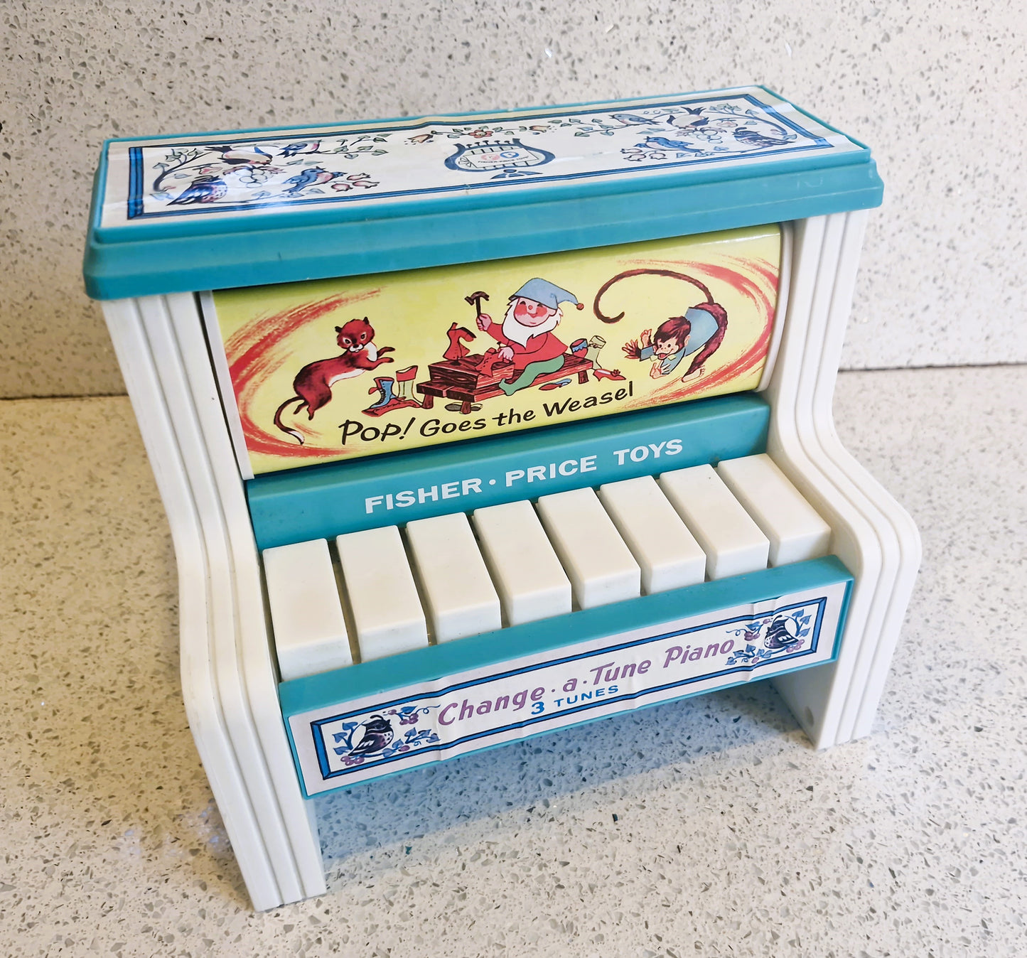 Vintage Fisher Price Toys Change a Tune Piano, 3 Tunes, WORKING