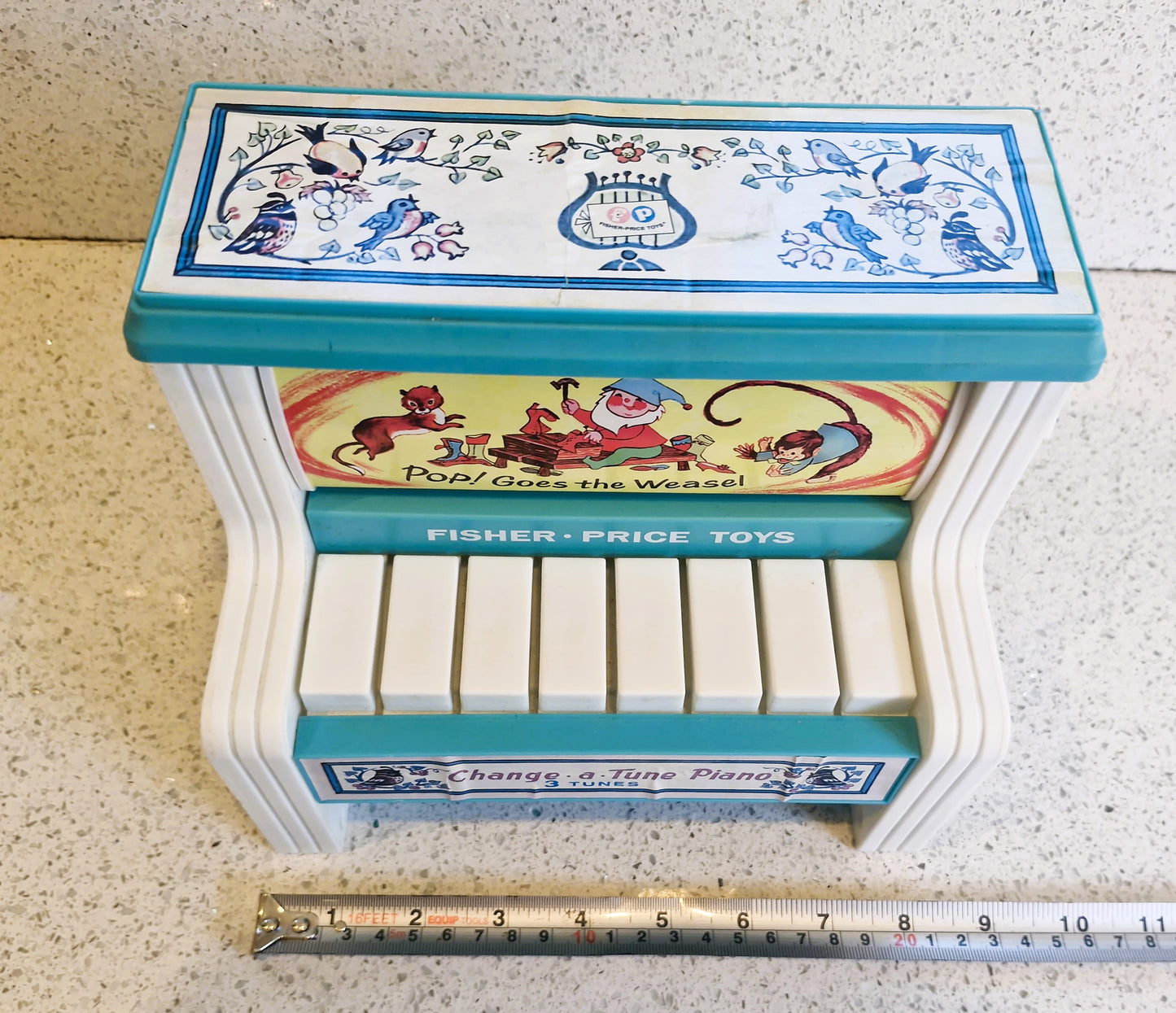 Vintage Fisher Price Toys Change a Tune Piano, 3 Tunes, WORKING