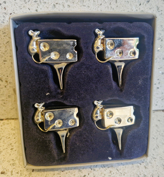 SILEA Silver Plated Cheese Markers, Mice, Mouse for Cheeseboard: Vintage