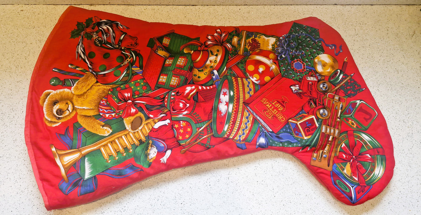 Vintage Christmas Stocking, Vintage, Handmade Christmas Stocking,  Christmas, Xmas, Stocking, Kitsch, Quirky, Santa, Father Christmas