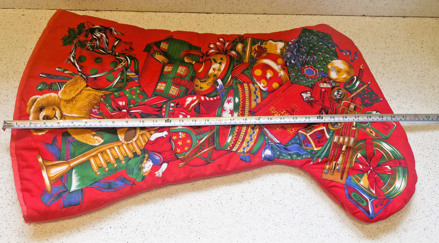 Vintage Christmas Stocking, Vintage, Handmade Christmas Stocking,  Christmas, Xmas, Stocking, Kitsch, Quirky, Santa, Father Christmas