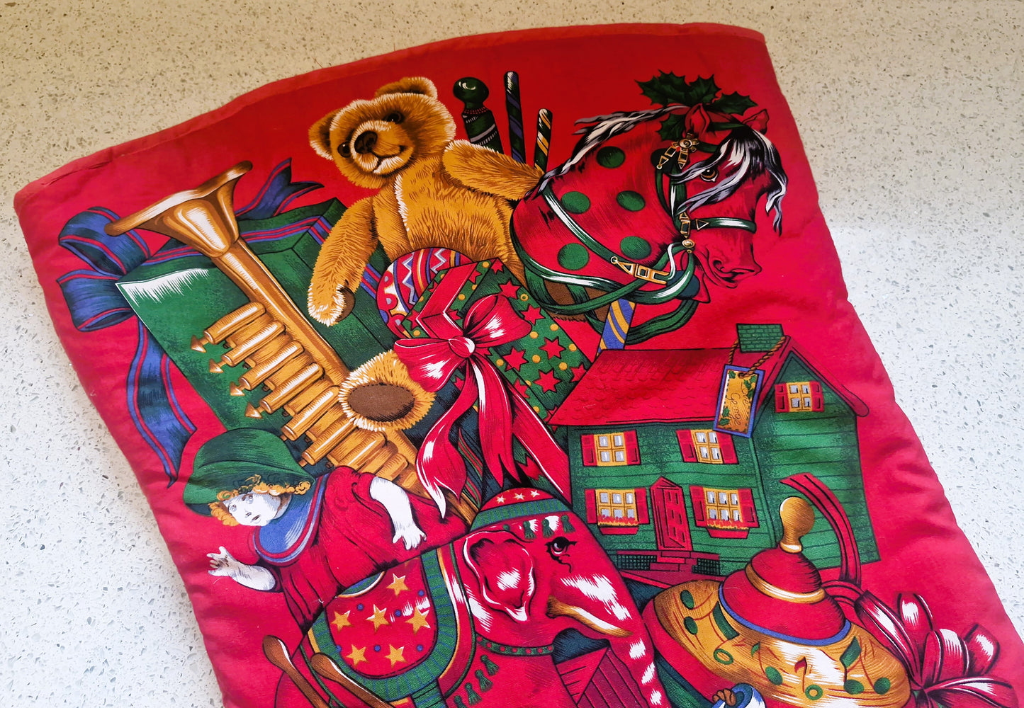 Vintage Christmas Stocking, Vintage, Handmade Christmas Stocking,  Christmas, Xmas, Stocking, Kitsch, Quirky, Santa, Father Christmas