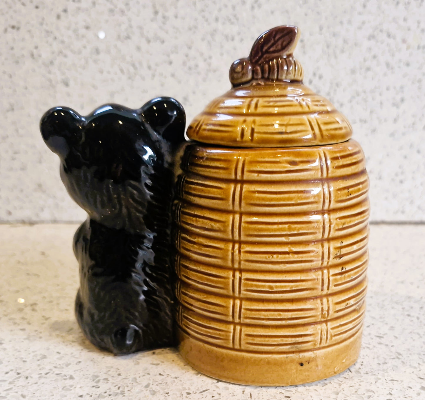 Vintage Honey Bear Honey Pot, with Bees, Honey Miel, Mid century, Honey Pot, Bee Hive , Honey Bear
