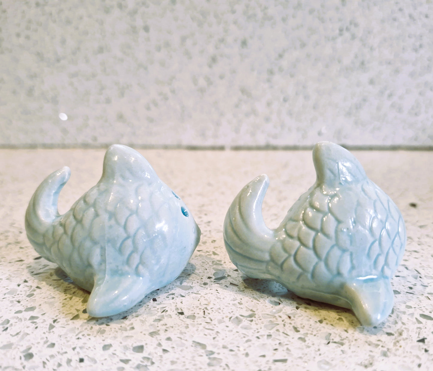 Vintage Ceramic Fish Salt and Pepper Shakers: Quirky Souvenir Set
