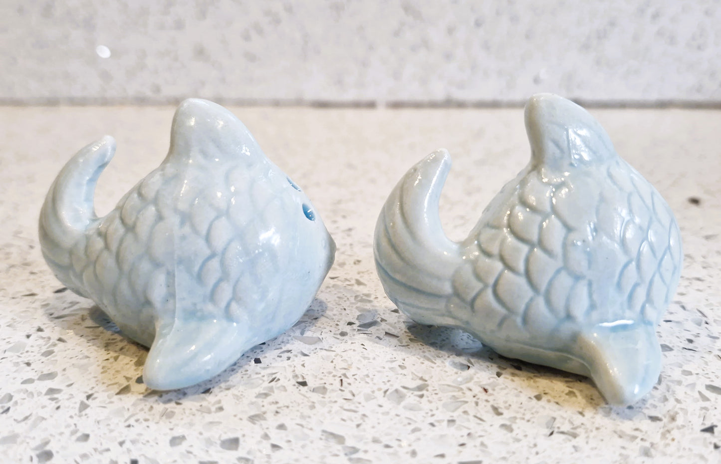 Vintage Ceramic Fish Salt and Pepper Shakers: Quirky Souvenir Set