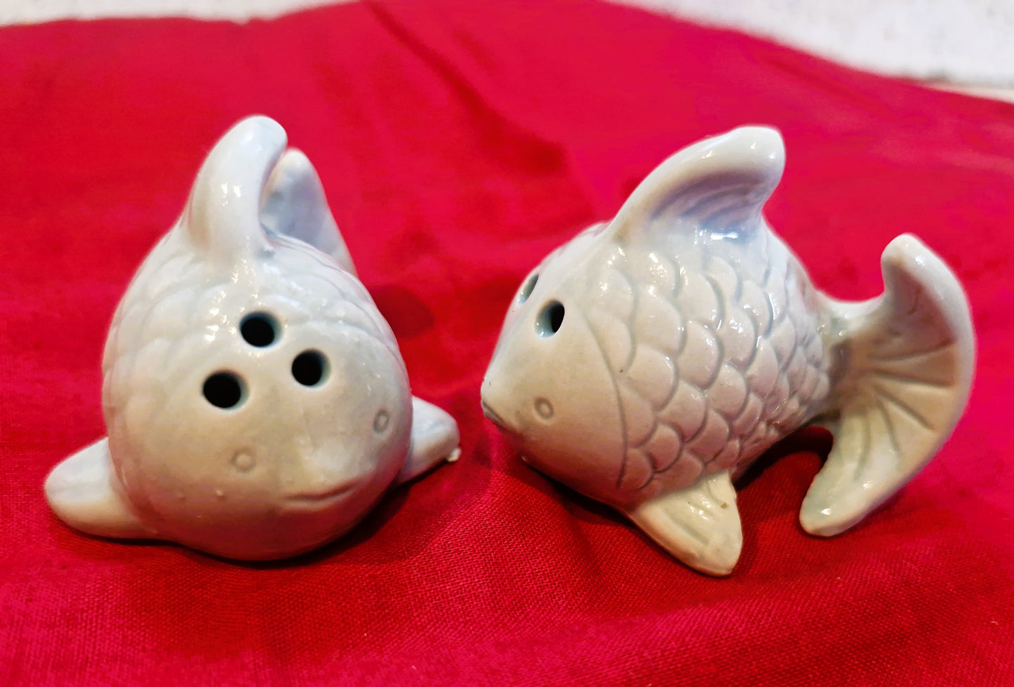Vintage Ceramic Fish Salt and Pepper Shakers: Quirky Souvenir Set