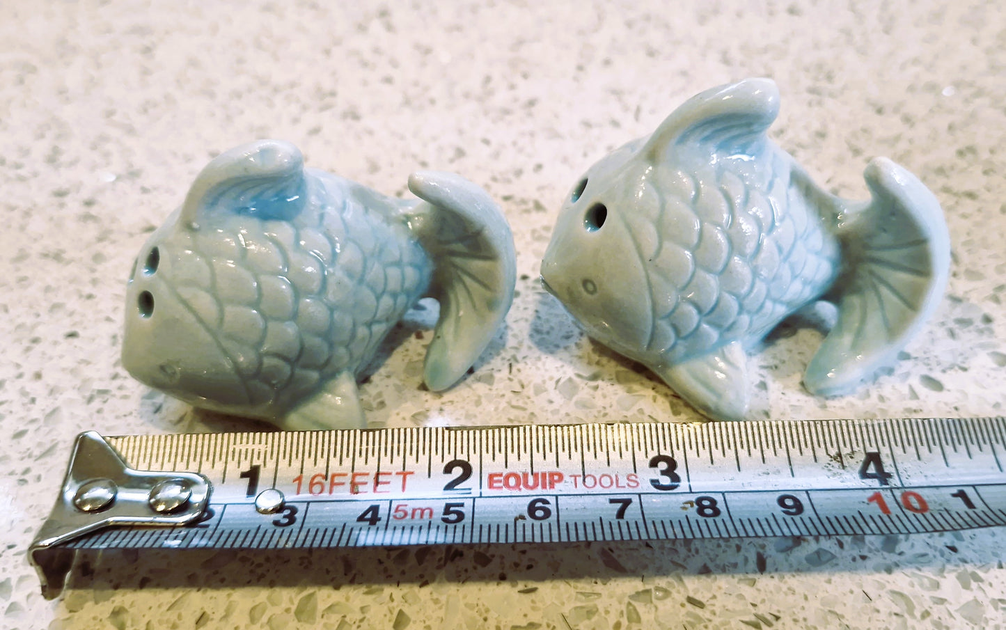 Vintage Ceramic Fish Salt and Pepper Shakers: Quirky Souvenir Set