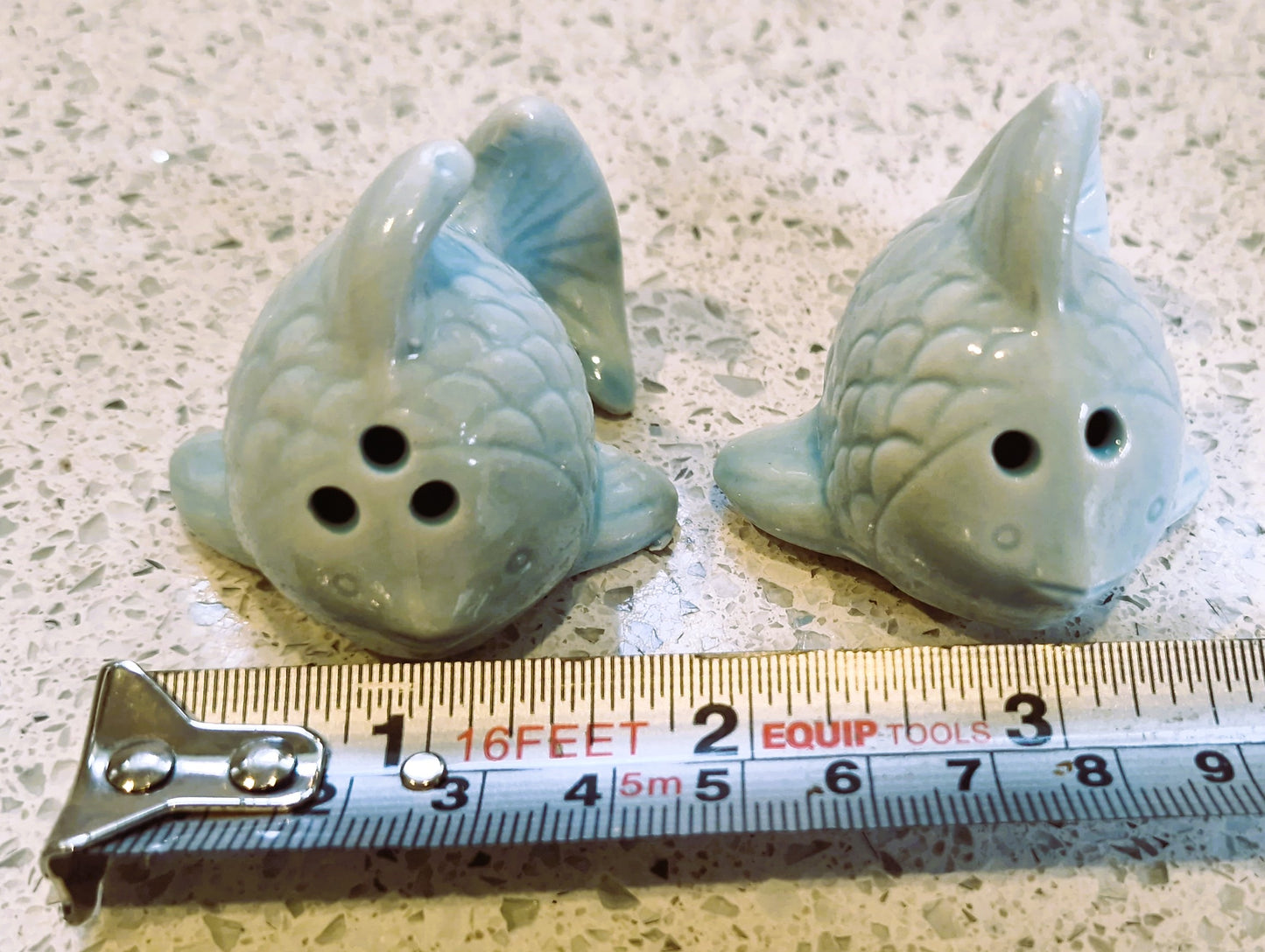 Vintage Ceramic Fish Salt and Pepper Shakers: Quirky Souvenir Set