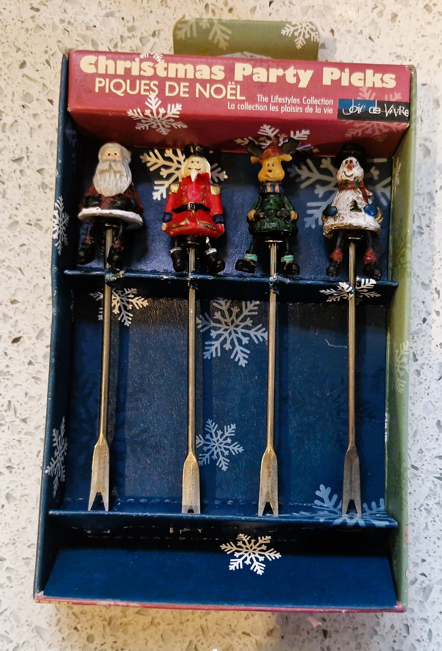 Vintage Christmas Party Picks, Xmas, Christas, Vintage Christmas Decorations, Cocktail Forks, Pickel Forks