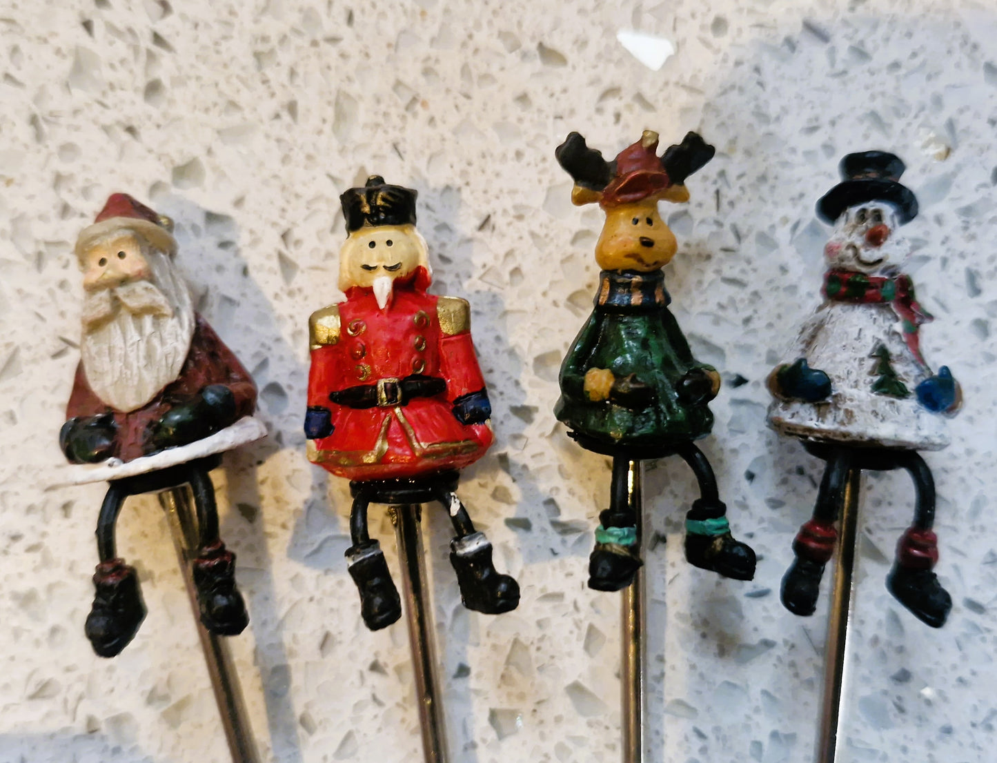 Vintage Christmas Party Picks, Xmas, Christas, Vintage Christmas Decorations, Cocktail Forks, Pickel Forks