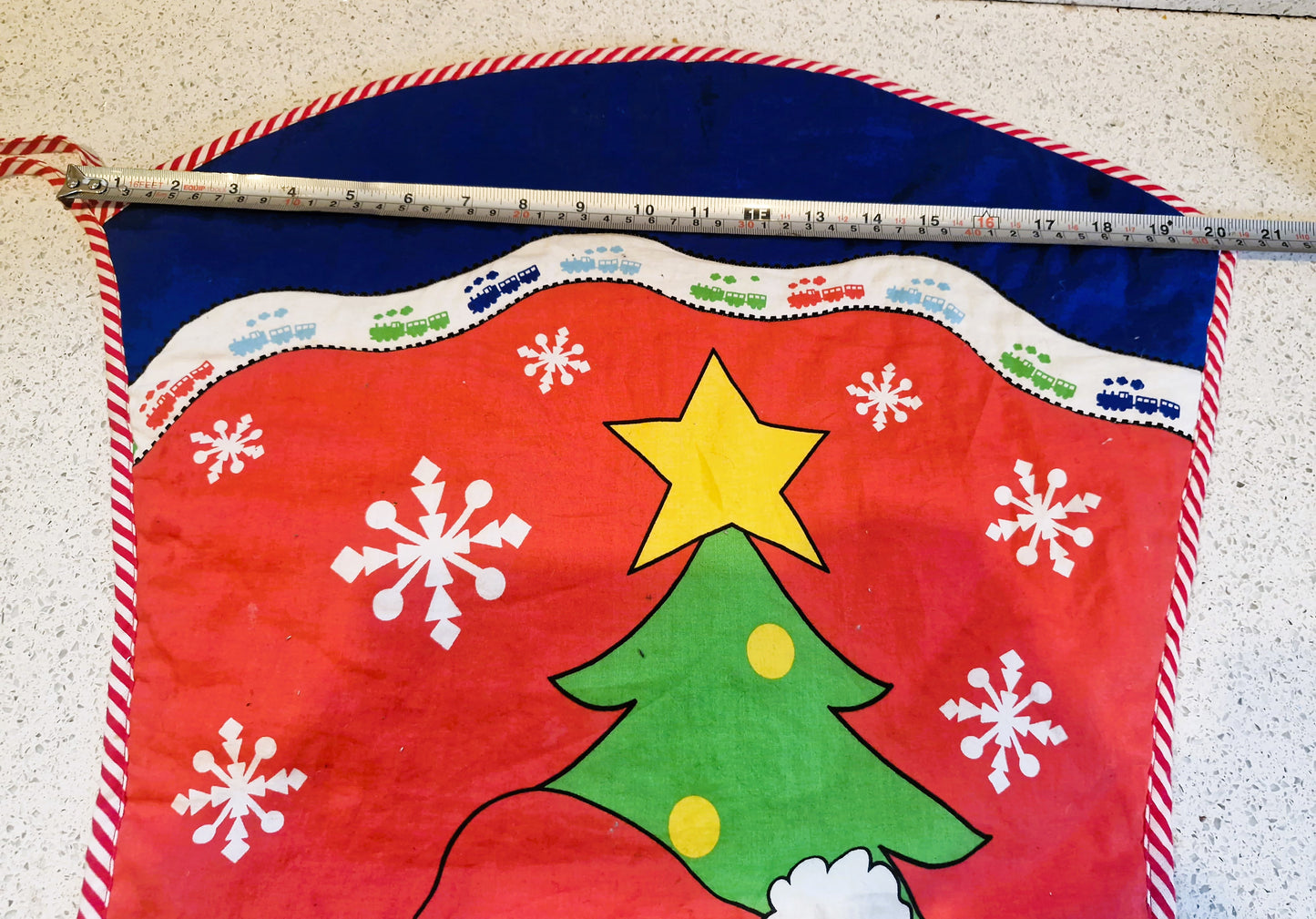 Thomas The Tank Engine Christmas Stocking, Vintage, Handmade Christmas Stocking,  Christmas, Xmas, Stocking, Kitsch, Quirky, Santa, Father Christmas