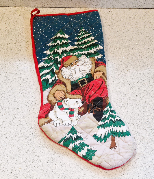 Handmade Christmas Stocking, Vintage Christmas Stocking,  Christmas, Xmas, Stocking, Kitsch, Quirky, Santa, Father Christmas