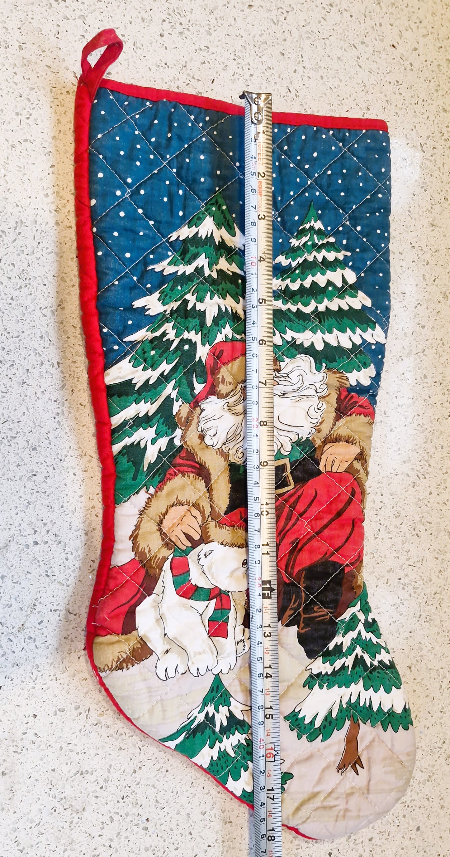 Handmade Christmas Stocking, Vintage Christmas Stocking,  Christmas, Xmas, Stocking, Kitsch, Quirky, Santa, Father Christmas