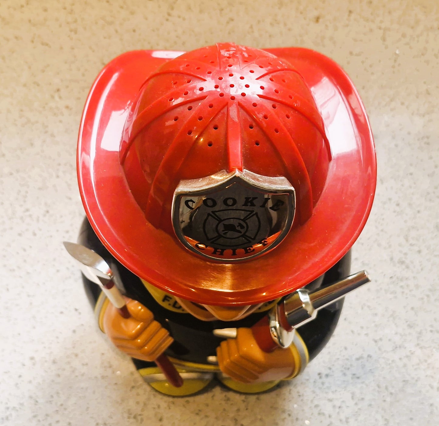 Vintage Animated Talking Fireman Cookie Jar - Fun da Mentals, 2002, Talking Cookie Jar, Gift for fireman