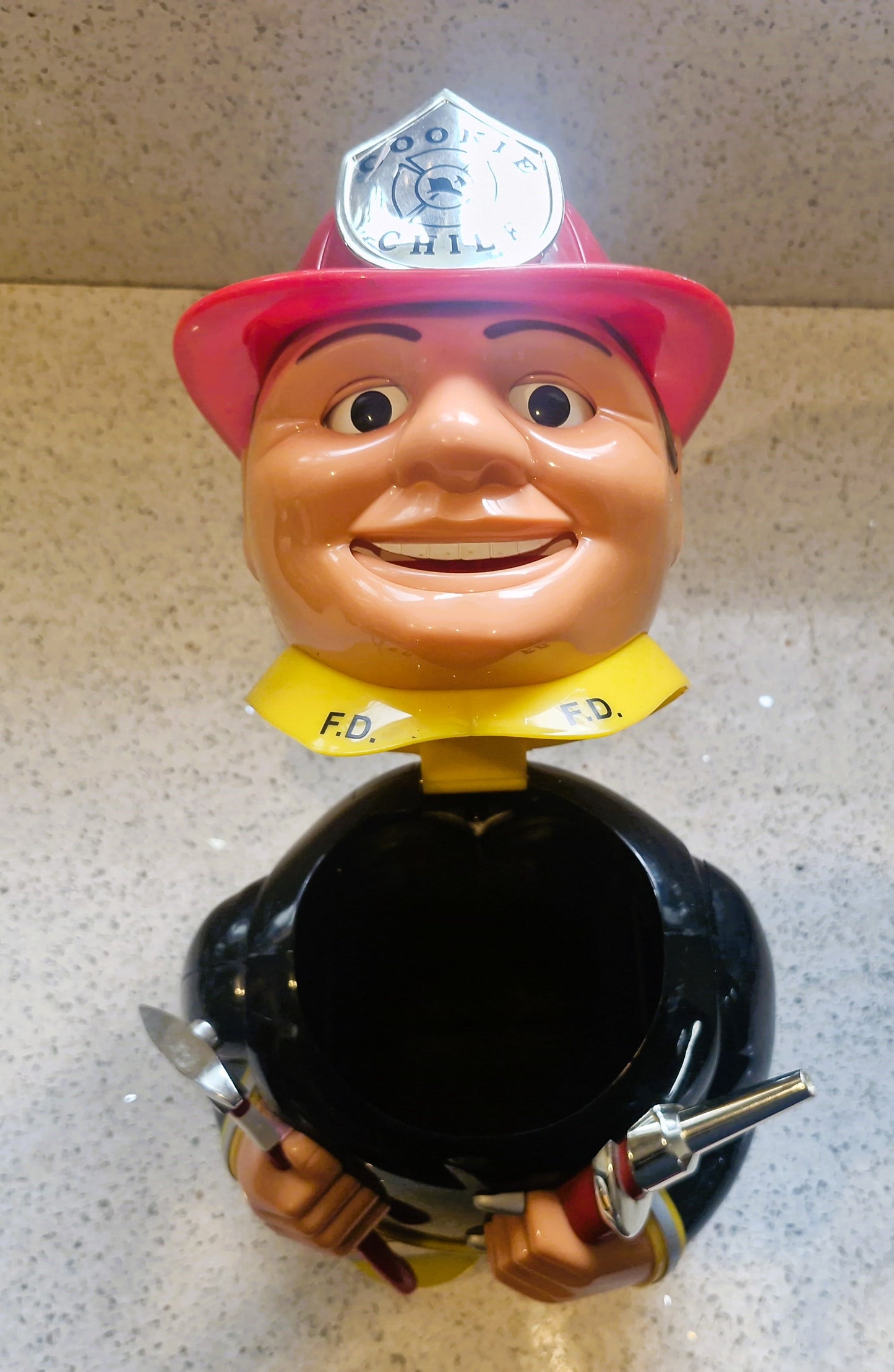 Vintage Animated Talking Fireman Cookie Jar - Fun da Mentals, 2002, Talking Cookie Jar, Gift for fireman