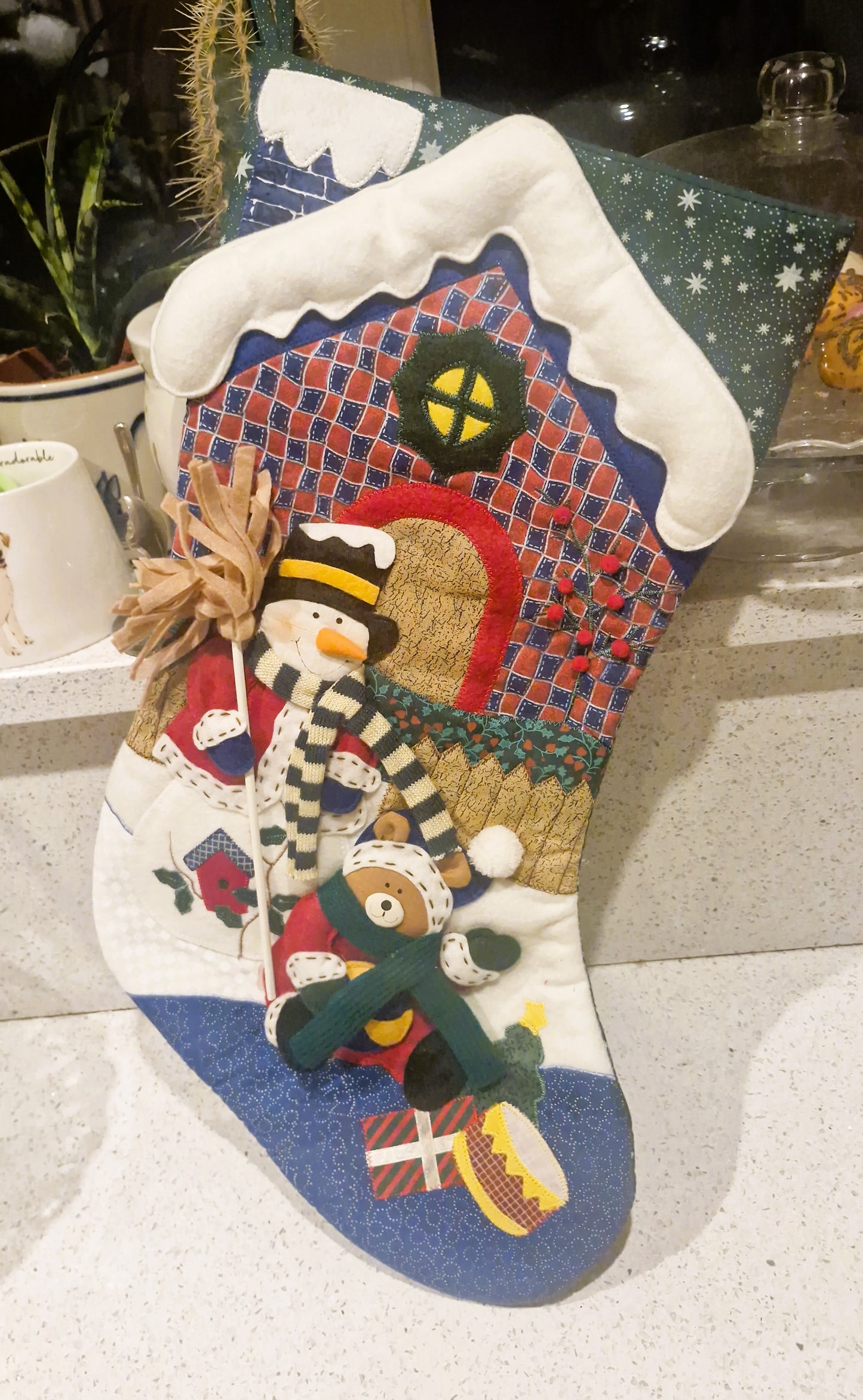 Handmade Christmas Stocking, Vintage Christmas Stocking,  Christmas, Xmas, Stocking, Kitsch, Quirky, Santa, Father Christmas
