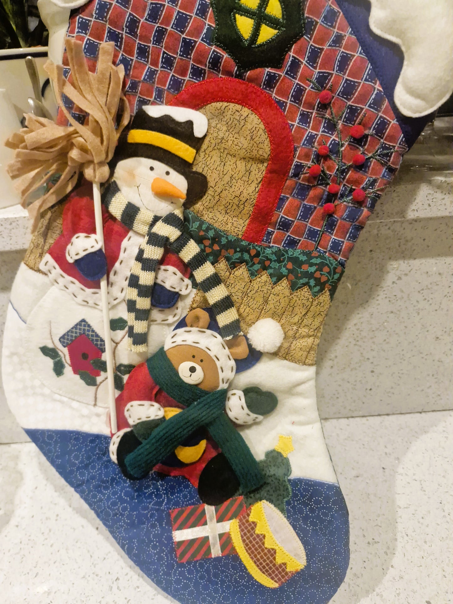 Handmade Christmas Stocking, Vintage Christmas Stocking,  Christmas, Xmas, Stocking, Kitsch, Quirky, Santa, Father Christmas