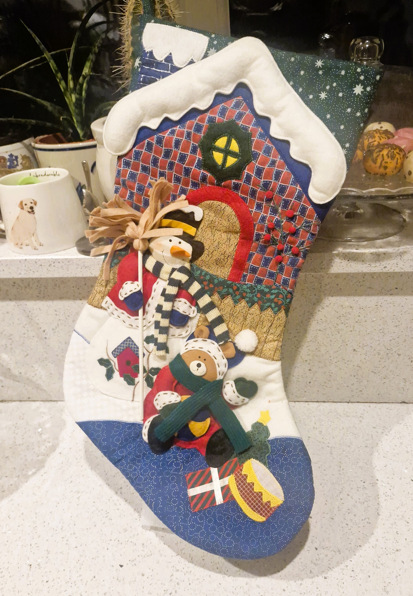 Handmade Christmas Stocking, Vintage Christmas Stocking,  Christmas, Xmas, Stocking, Kitsch, Quirky, Santa, Father Christmas