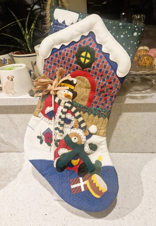 Handmade Christmas Stocking, Vintage Christmas Stocking,  Christmas, Xmas, Stocking, Kitsch, Quirky, Santa, Father Christmas
