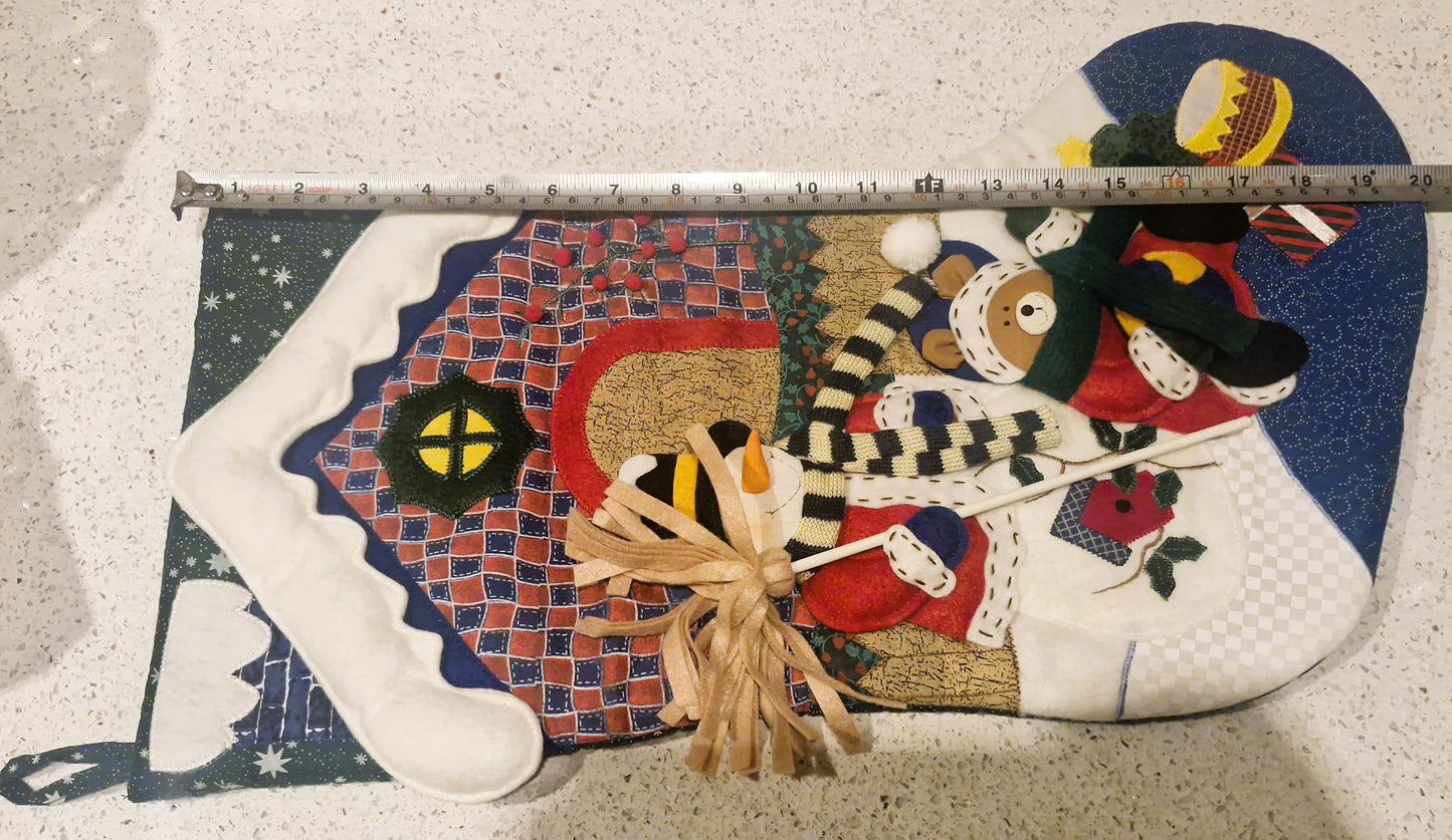 Handmade Christmas Stocking, Vintage Christmas Stocking,  Christmas, Xmas, Stocking, Kitsch, Quirky, Santa, Father Christmas