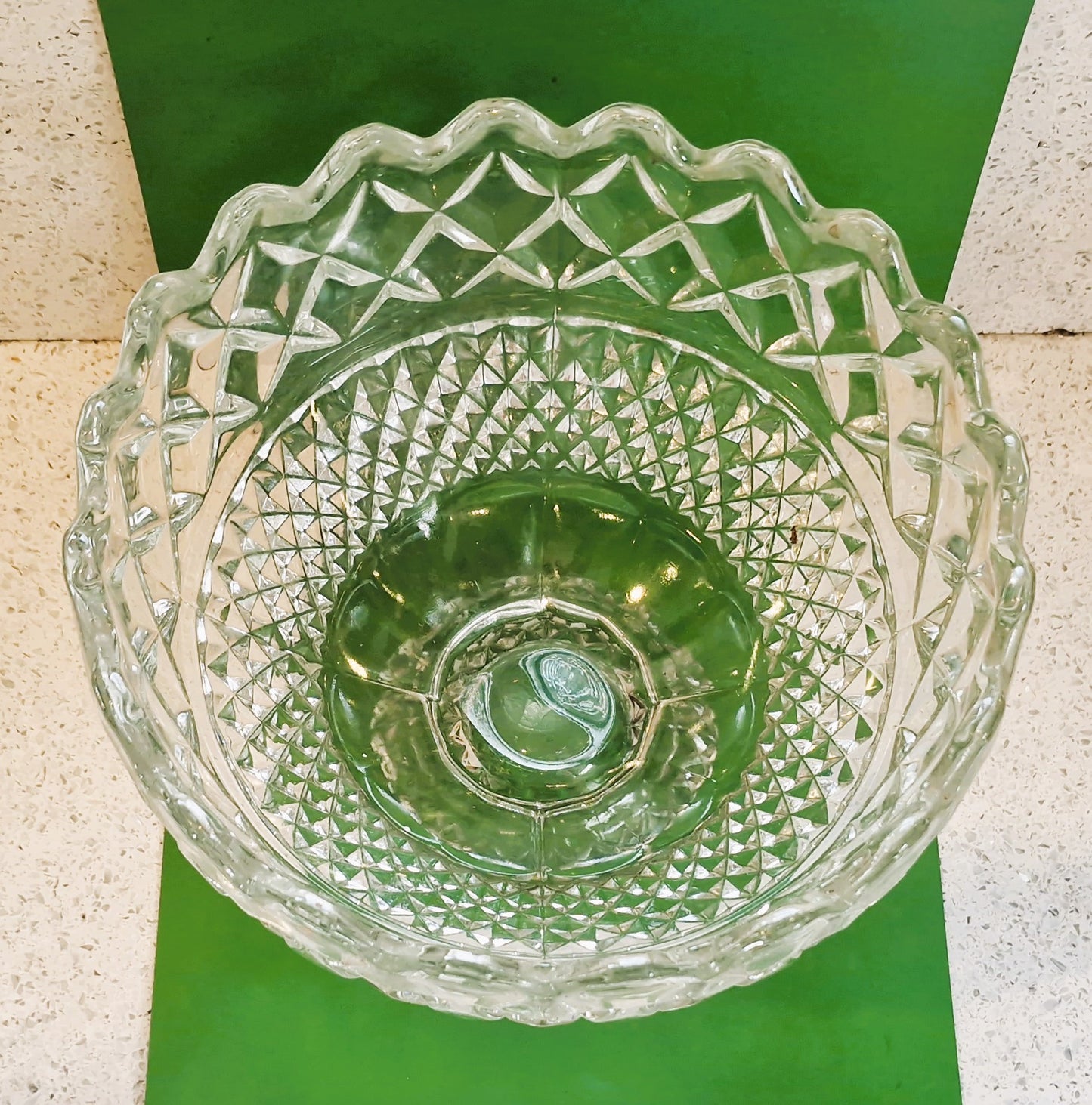 Vintage Cut Crystal Trifle Bowl: Pedestal Fruit Bowl