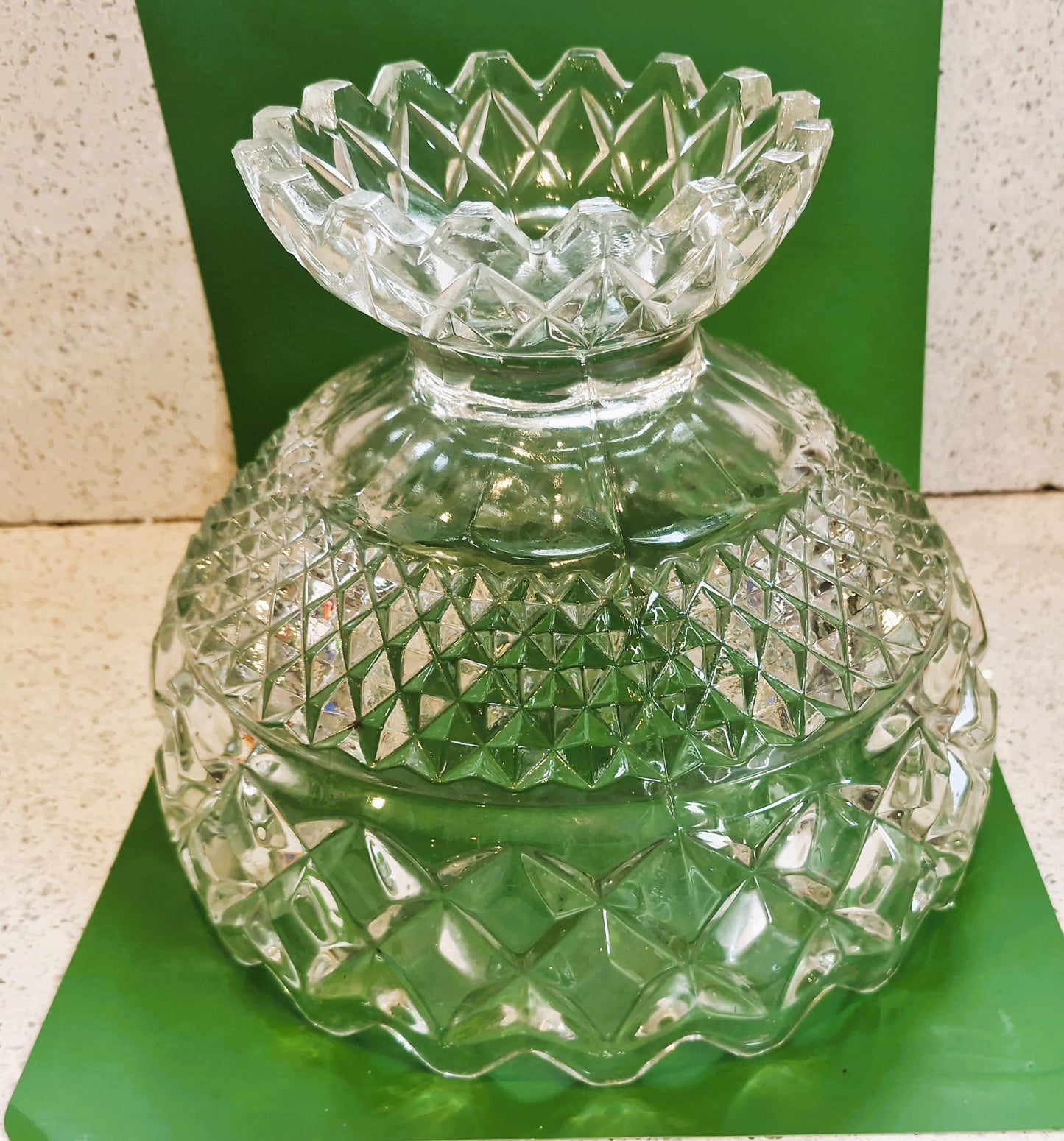 Vintage Cut Crystal Trifle Bowl: Pedestal Fruit Bowl