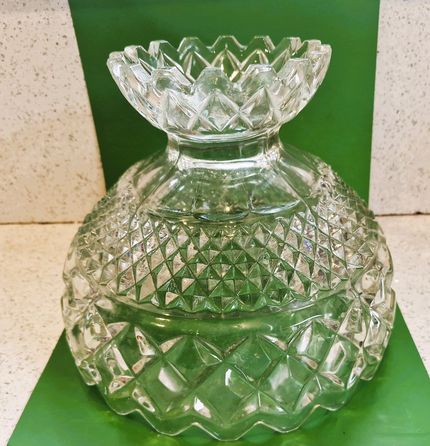 Vintage Cut Crystal Trifle Bowl: Pedestal Fruit Bowl