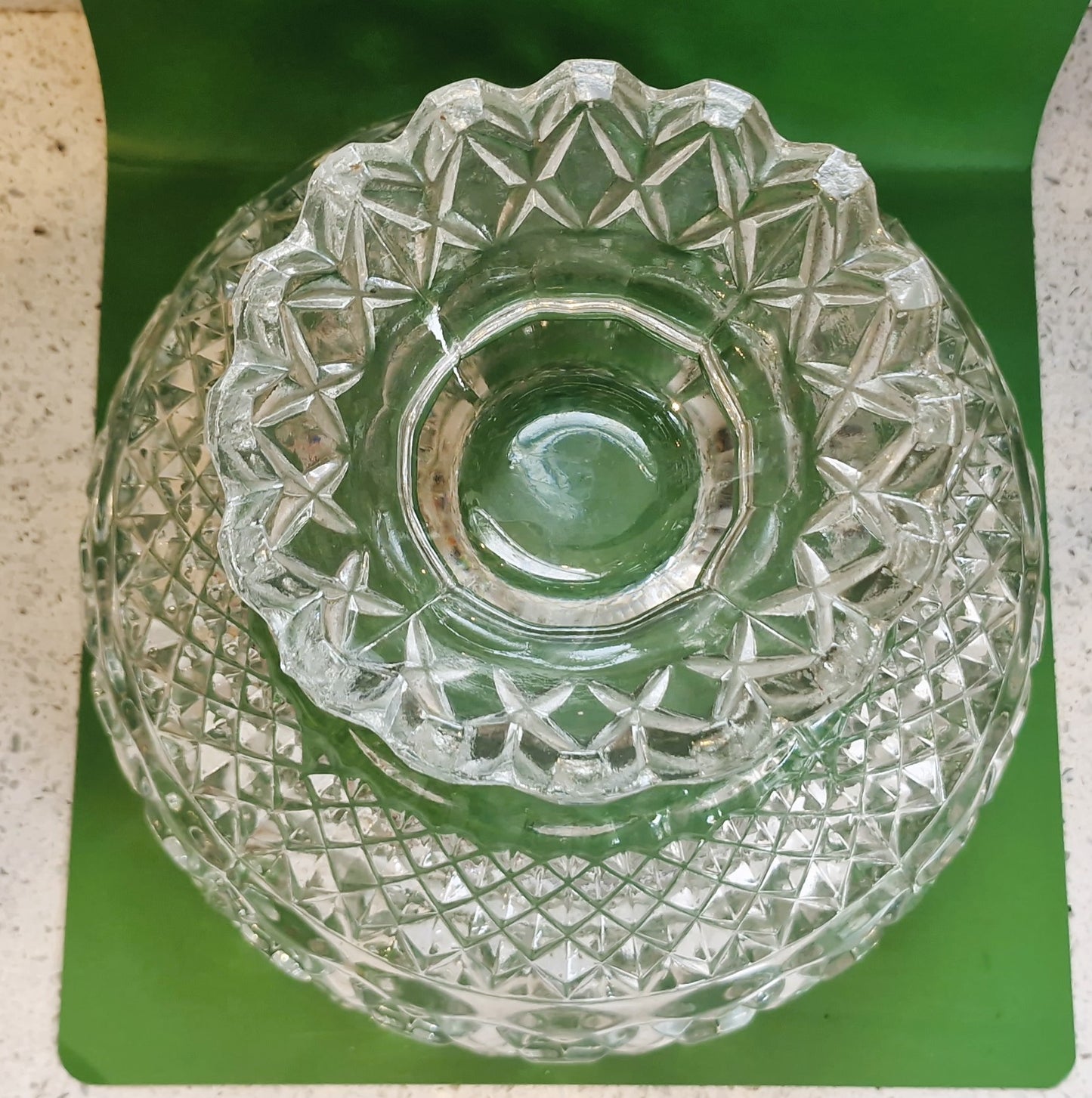 Vintage Cut Crystal Trifle Bowl: Pedestal Fruit Bowl