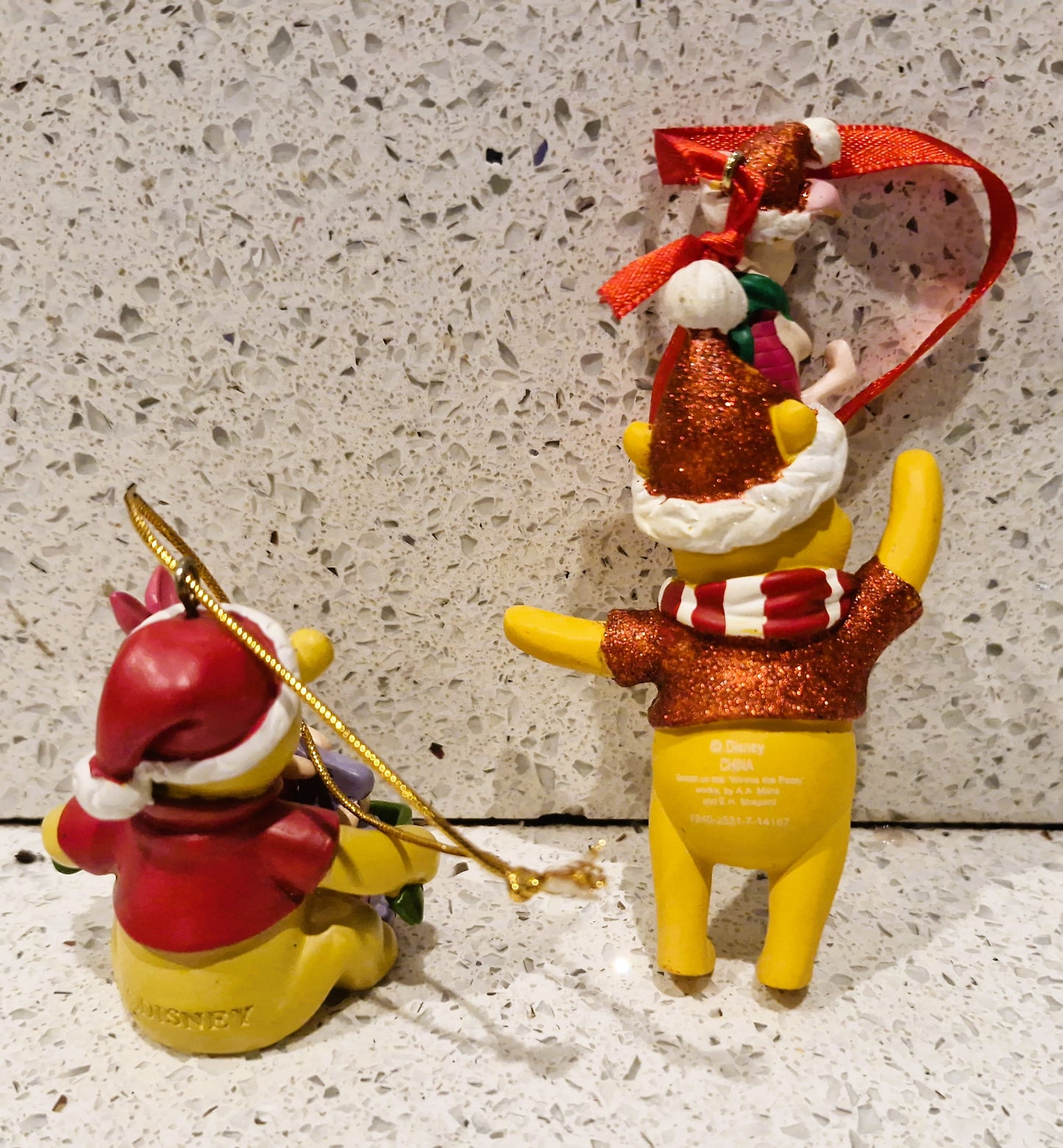 Vintage Winnie the Pooh and Piglet Christmas Ornaments