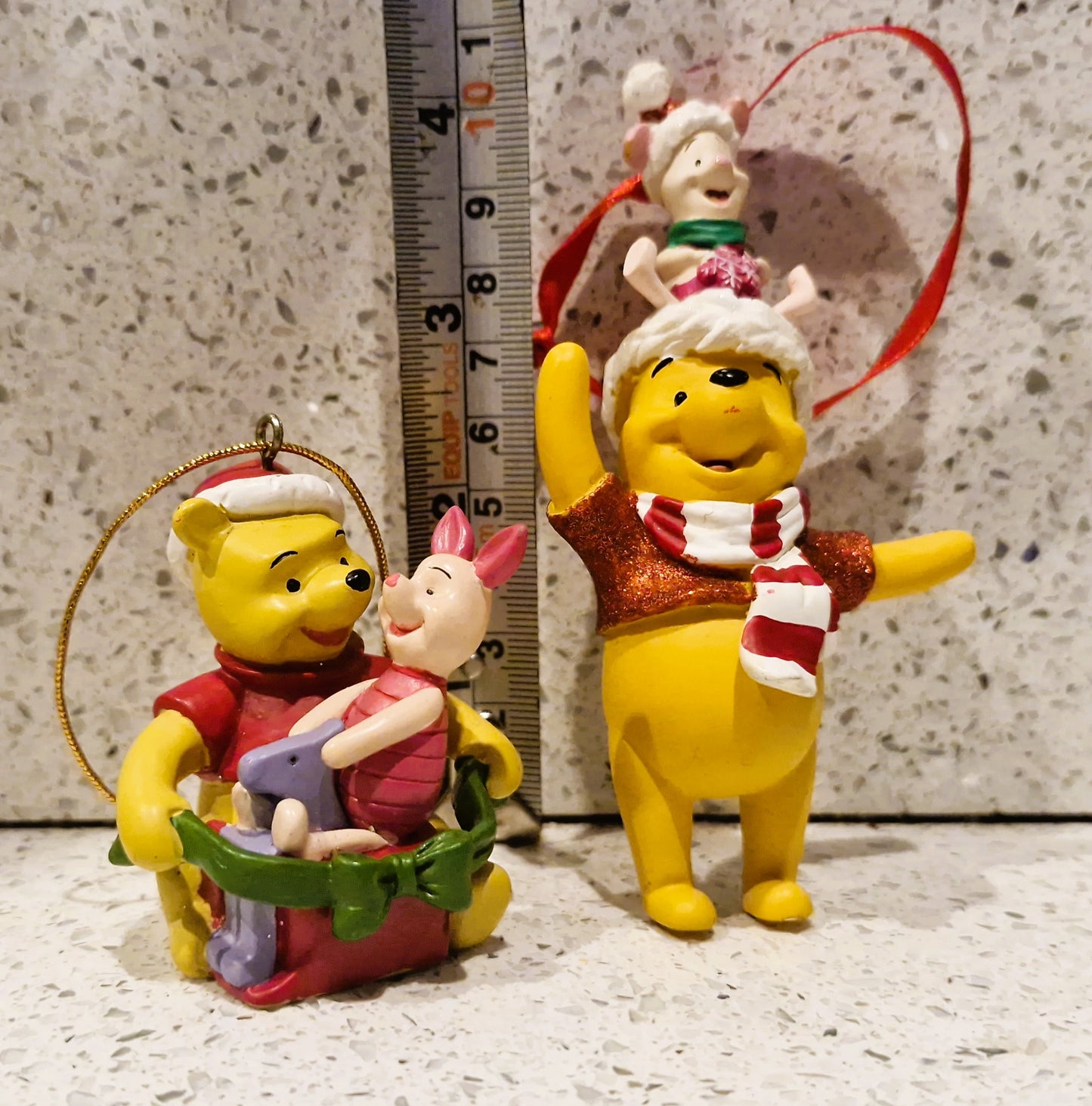 Vintage Winnie the Pooh and Piglet Christmas Ornaments