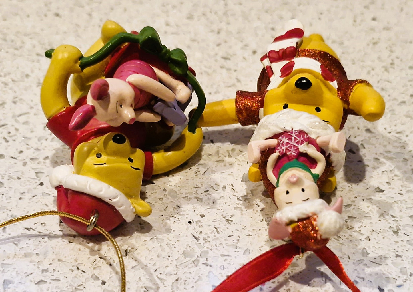 Vintage Winnie the Pooh and Piglet Christmas Ornaments